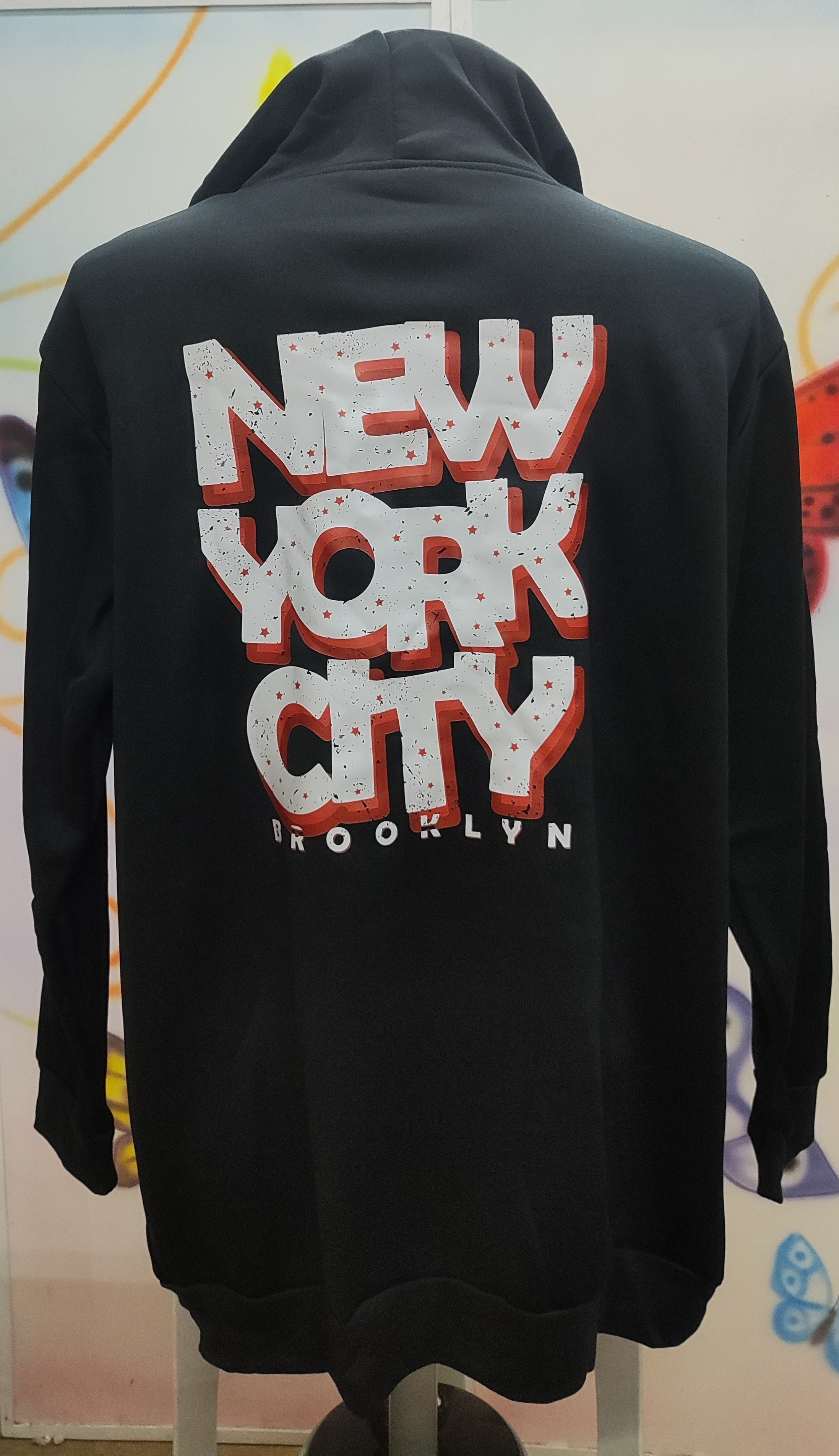New York City Graphic Hoodie Jacket (Free Size)