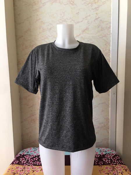 Plain T-Shirt Cotton Spandex Heather Gray