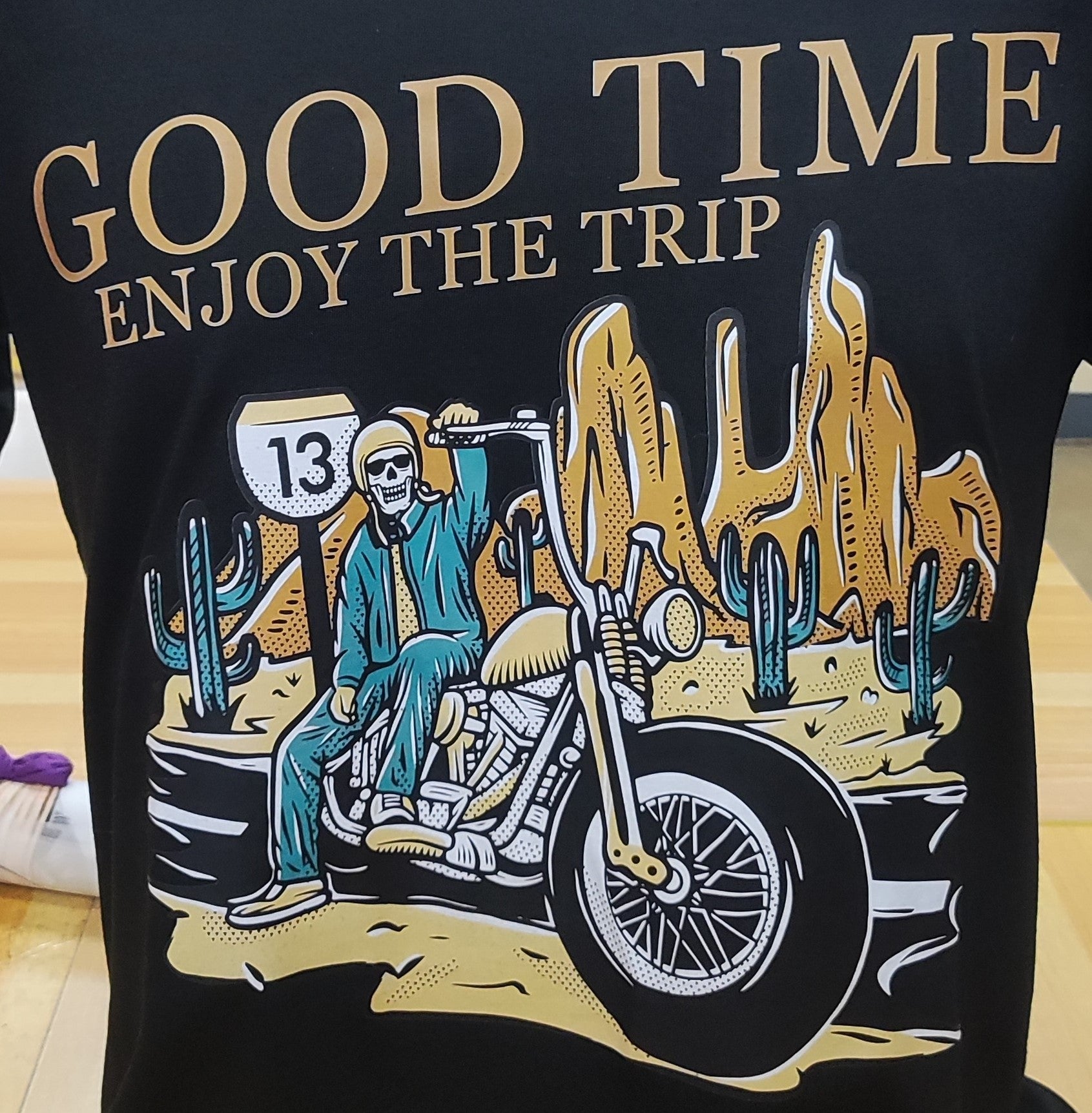 Good Time Enjoy the trip Graphic Cotton T-shirt (Large)