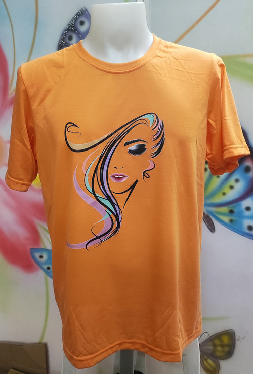 Abstract Lady Face Graphic Cotton Tee (Large)
