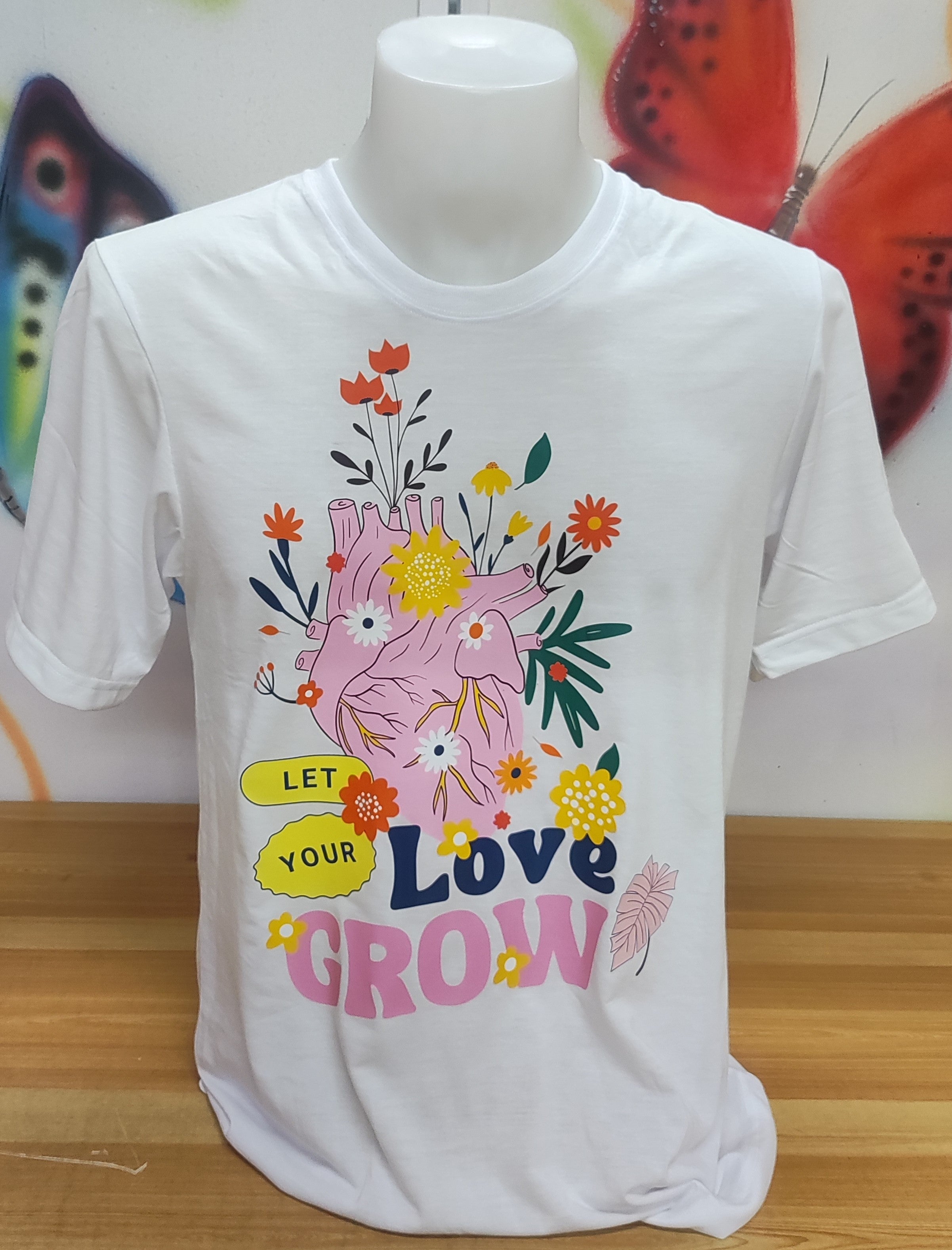 Let your love grow Graphic Cotton Tee (Large)