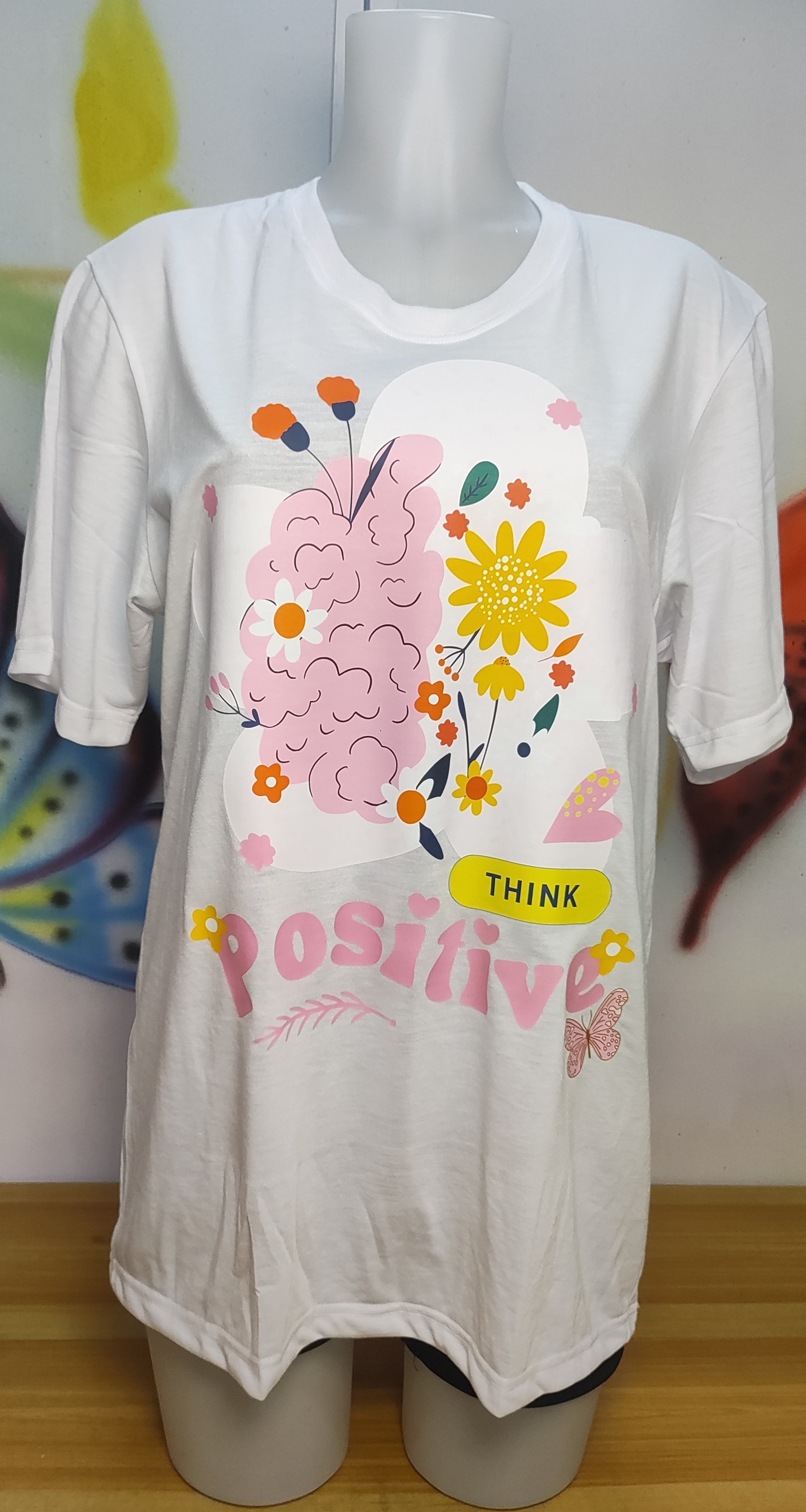 Think Positive Graphic Cotton Tee (Large)