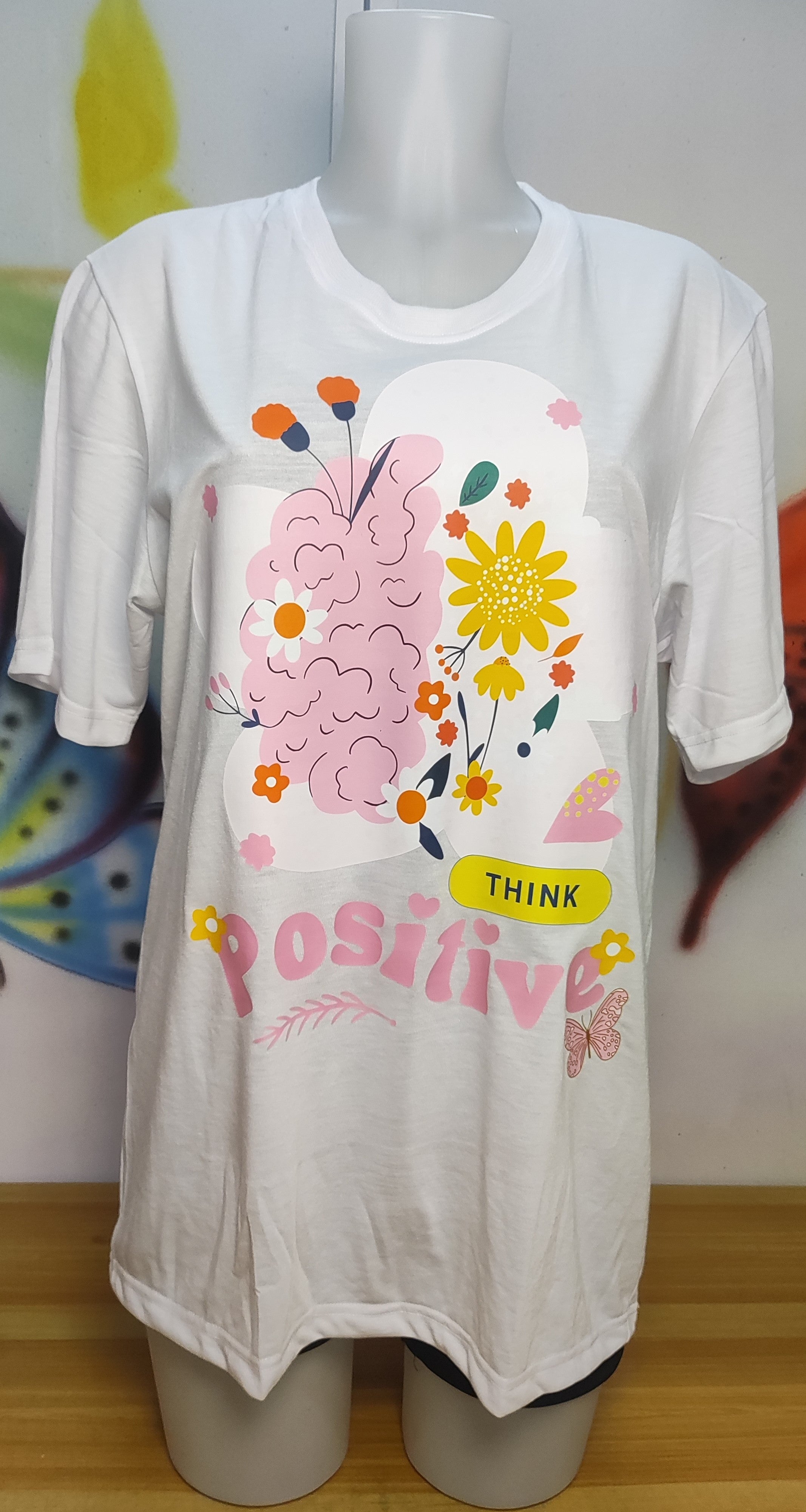 Think Positive Graphic Cotton Tee (Large)