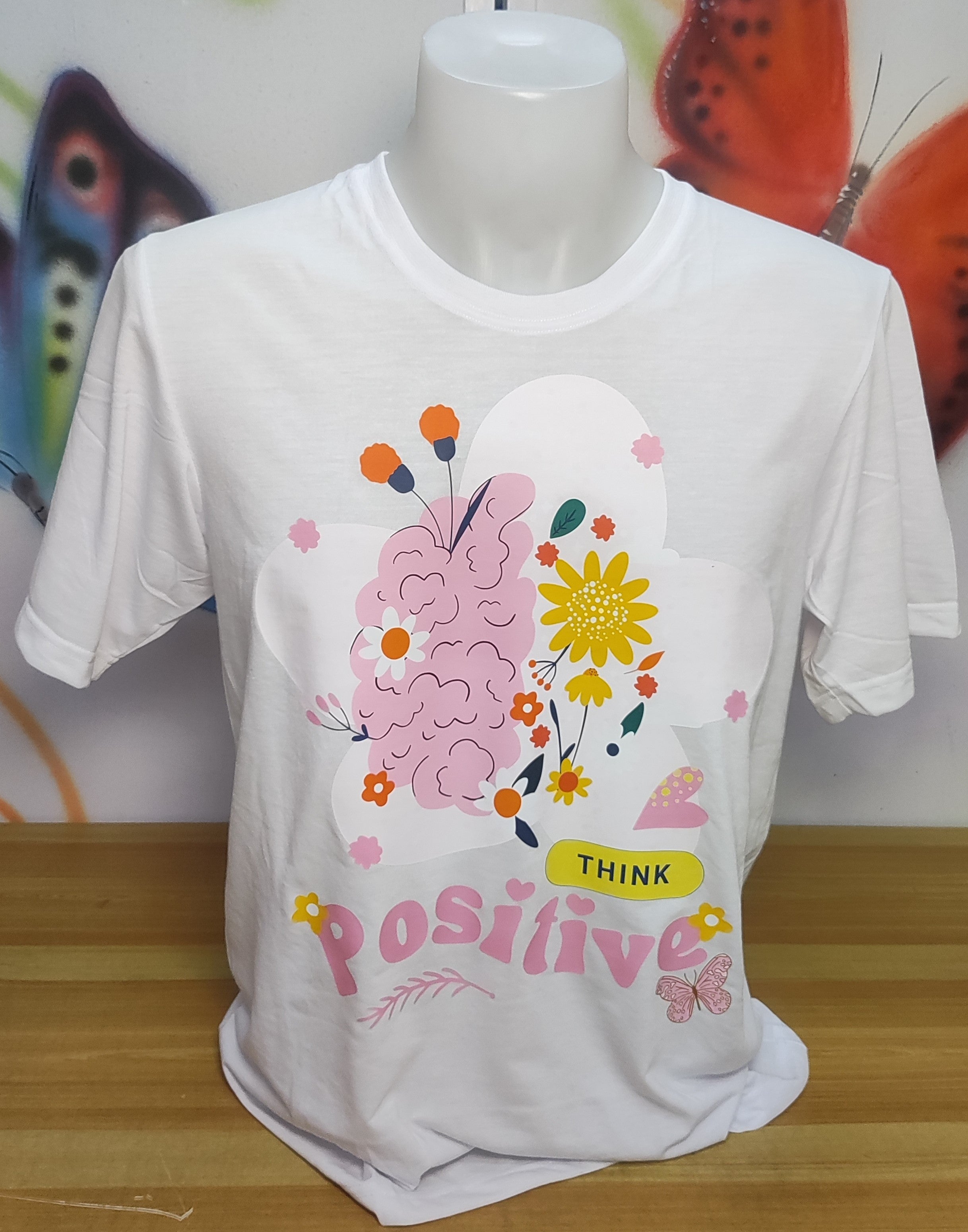 Think Positive Graphic Cotton Tee (Large)
