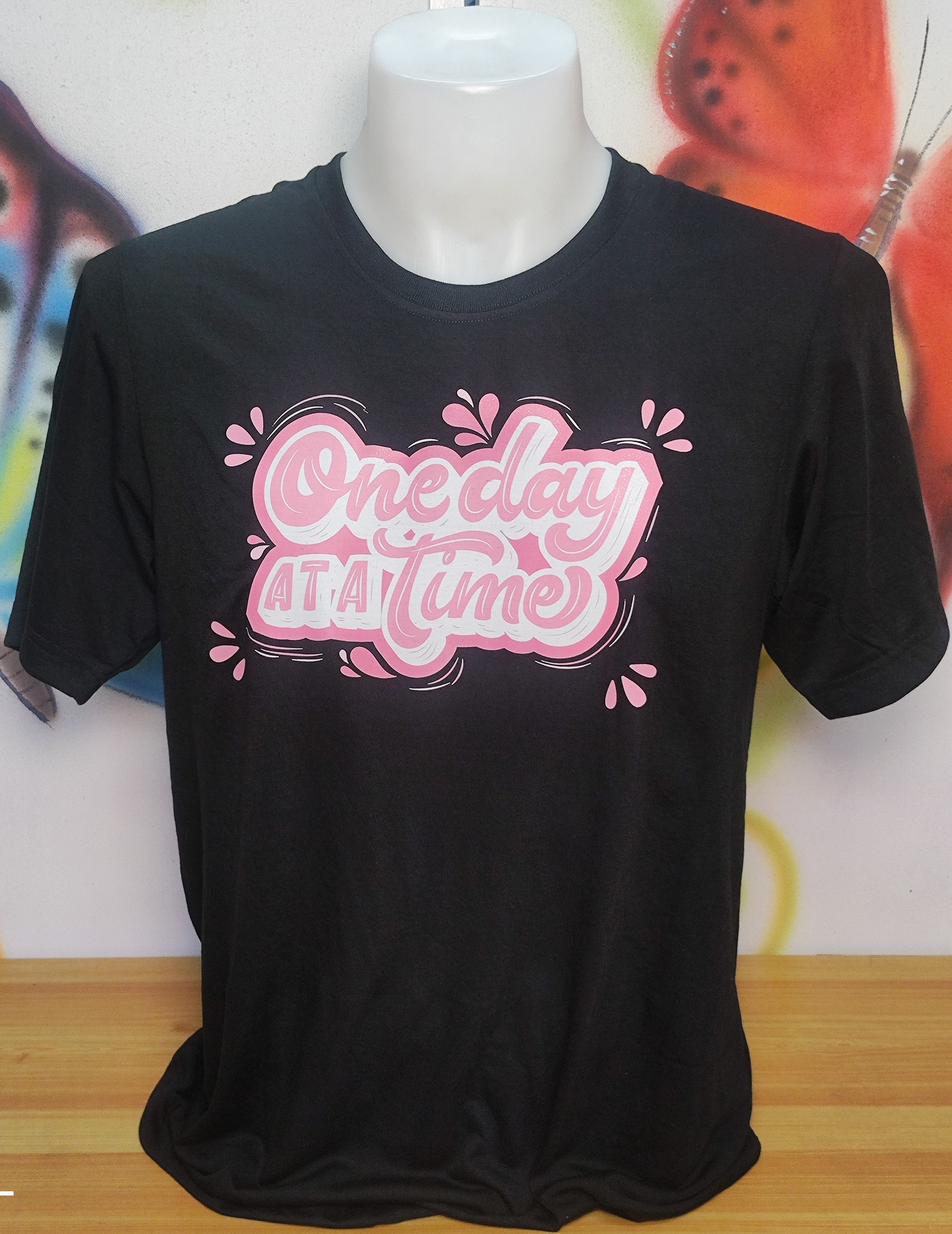 One Day At A Time Graphic Cotton Tee (Large)