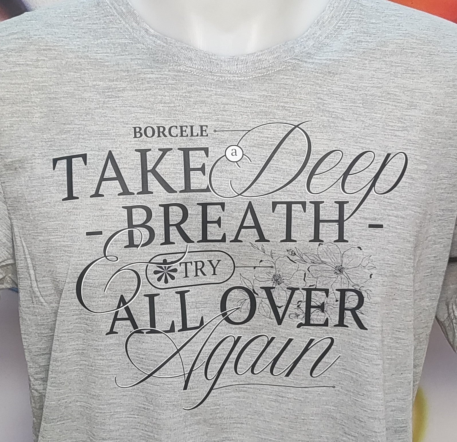 Take Deep Breath Try All Over Again Graphic Cotton Tee (Large)
