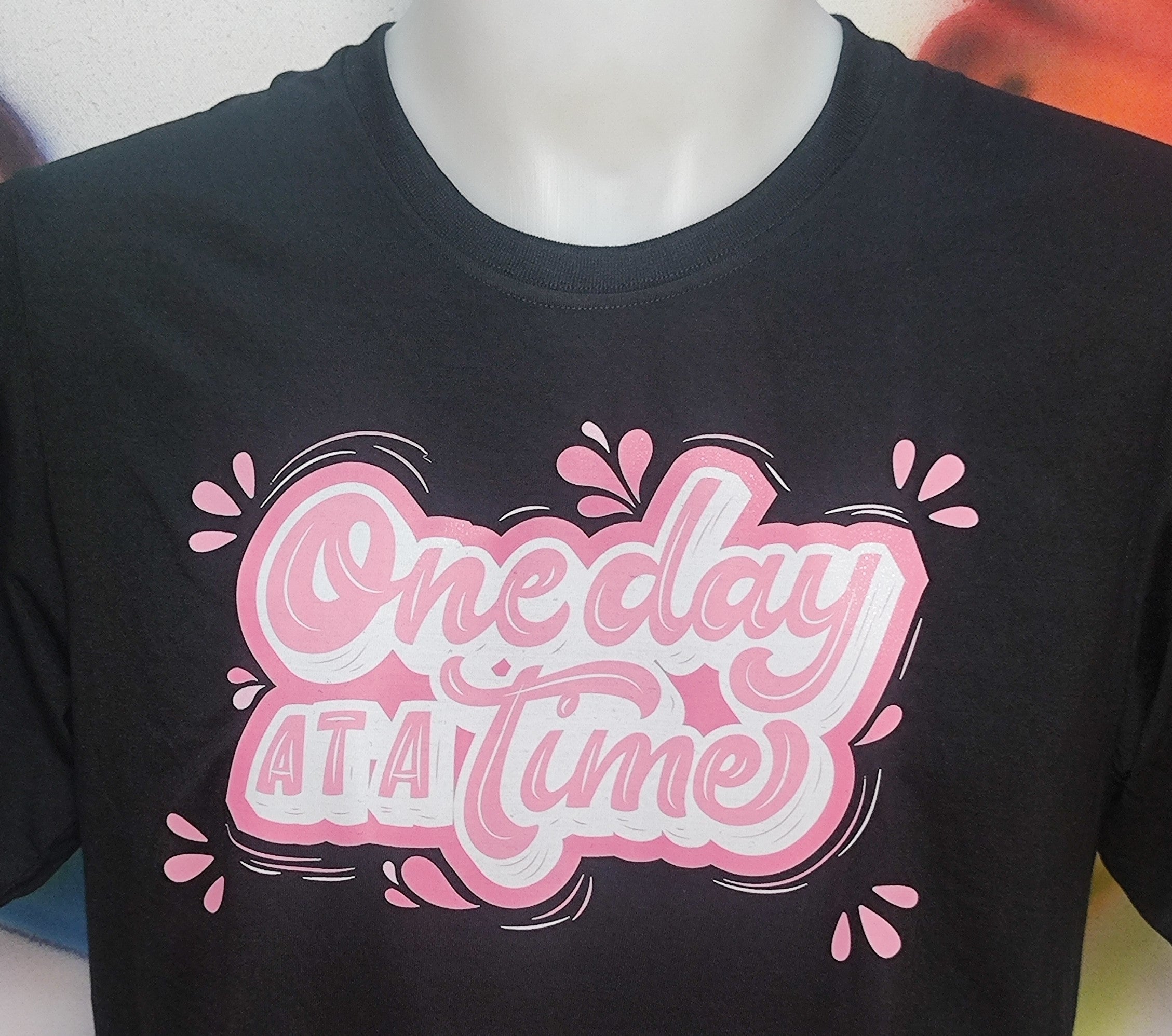 One Day At A Time Graphic Cotton Tee (Large)