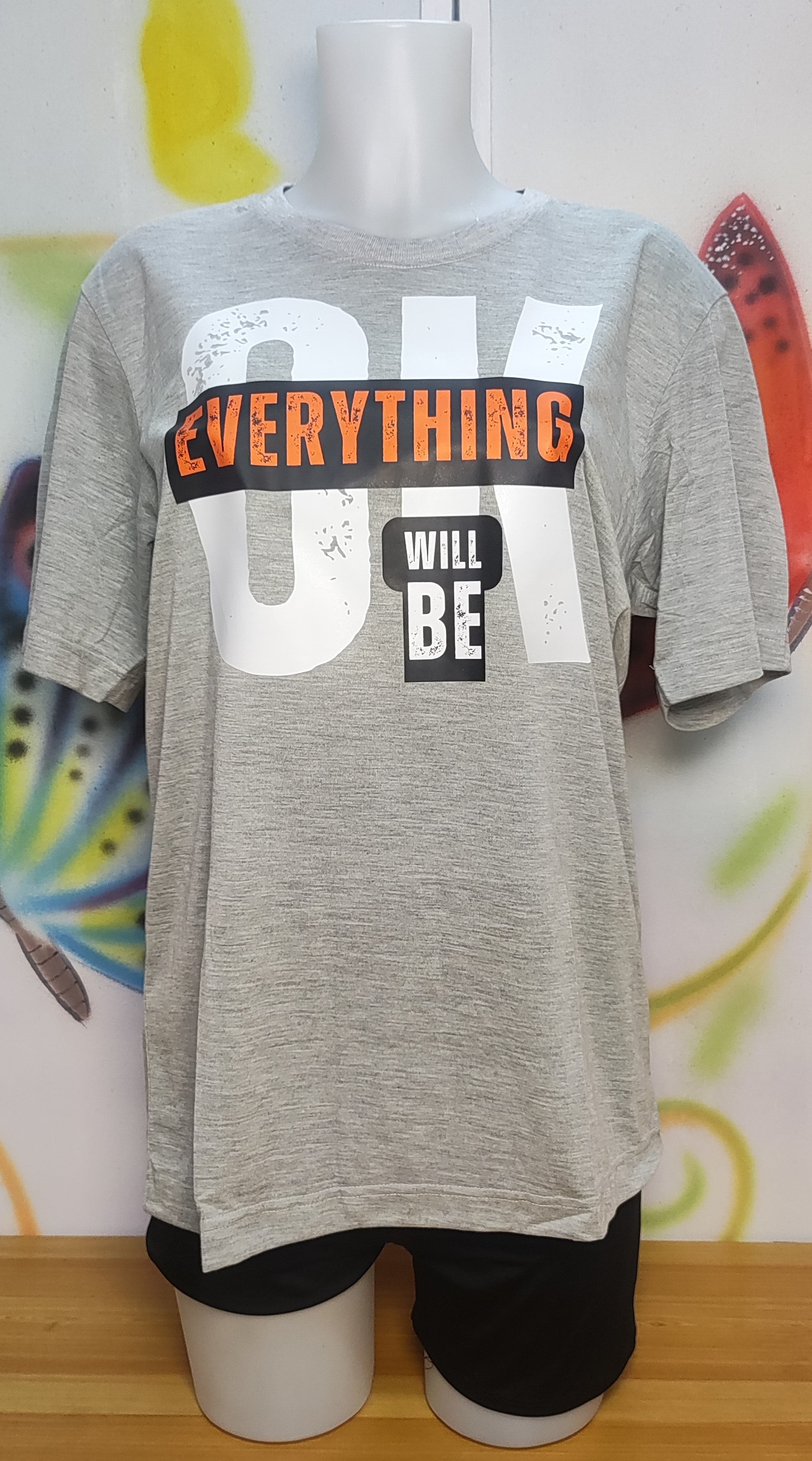 Everything Will Be OK Graphic Cotton Tee (Large)