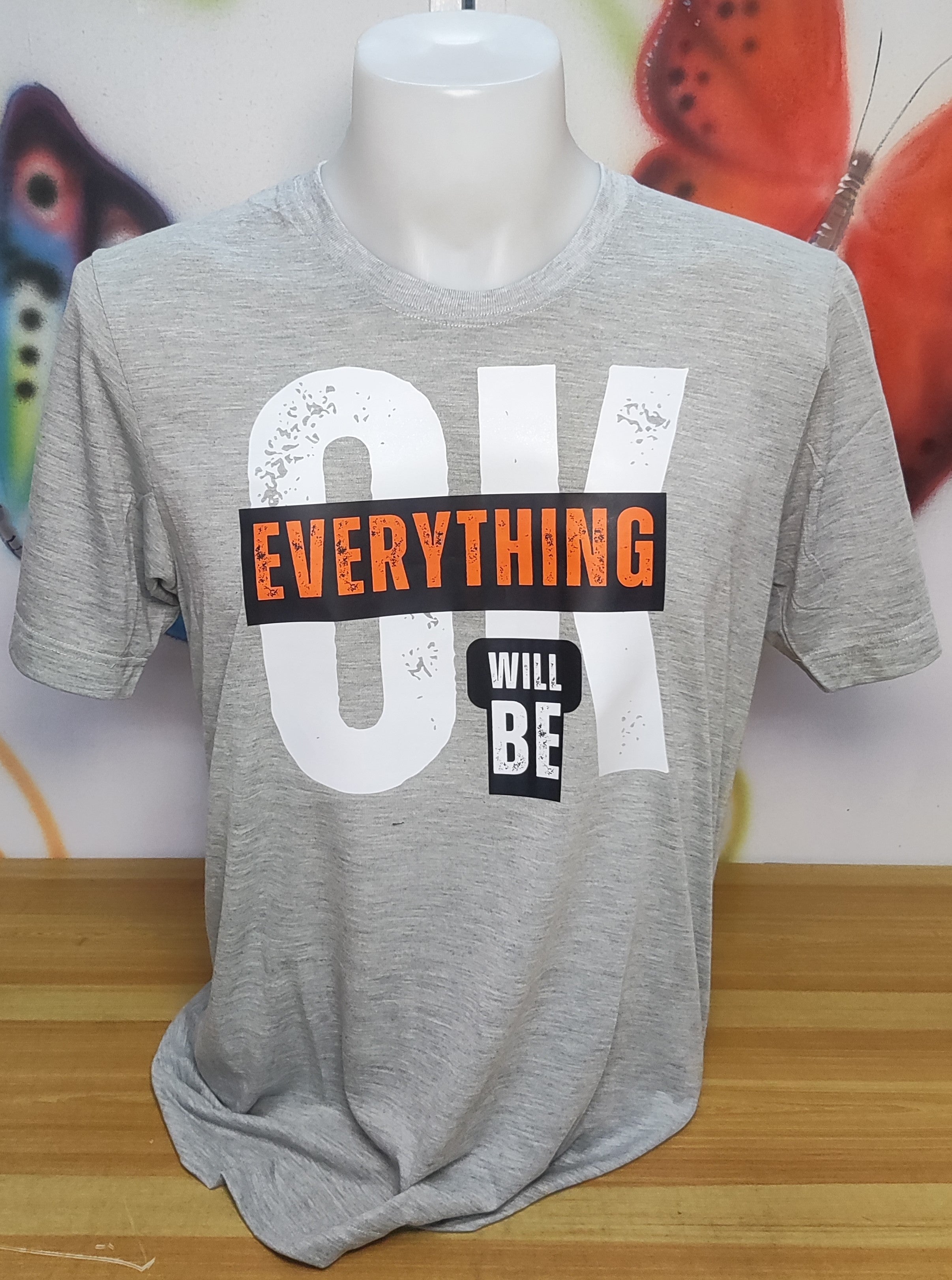 Everything Will Be OK Graphic Cotton Tee (Large)