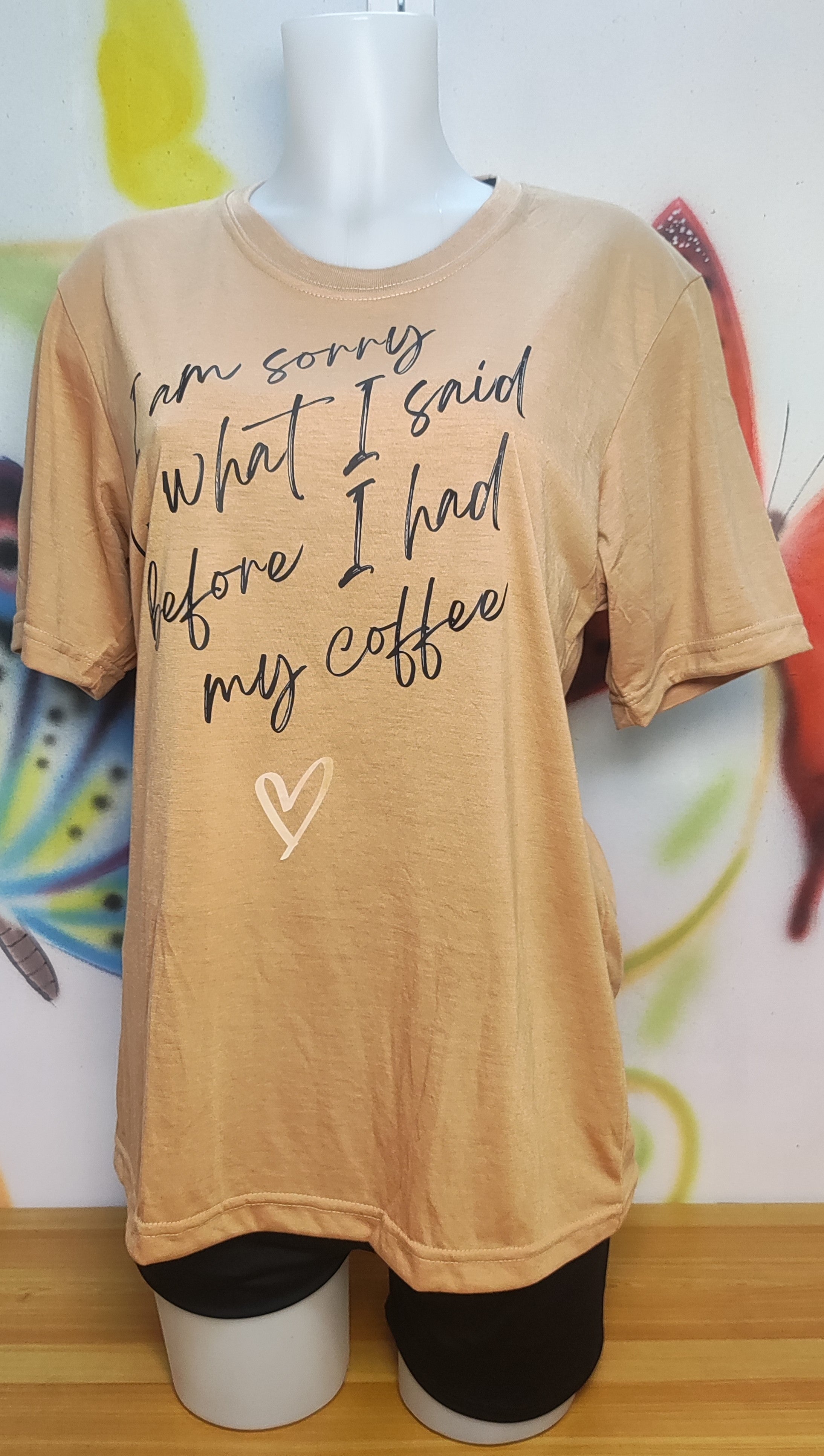 I am sorry for what I said before I had my coffee Graphic Cotton Tee (Large)