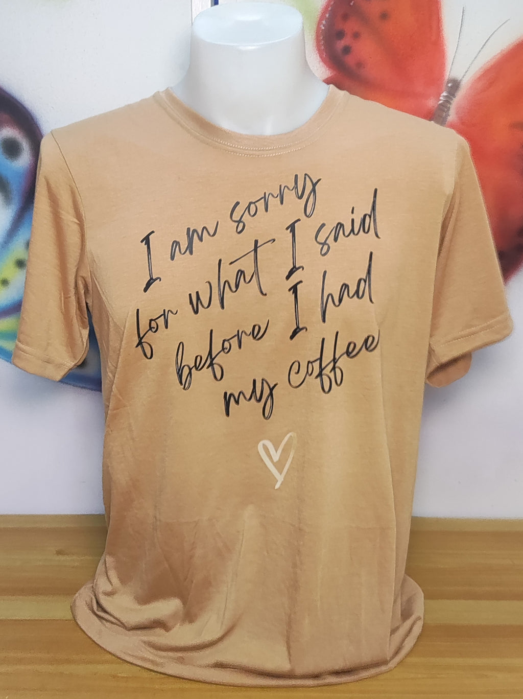 I am sorry for what I said before I had my coffee Graphic Cotton Tee (Large)