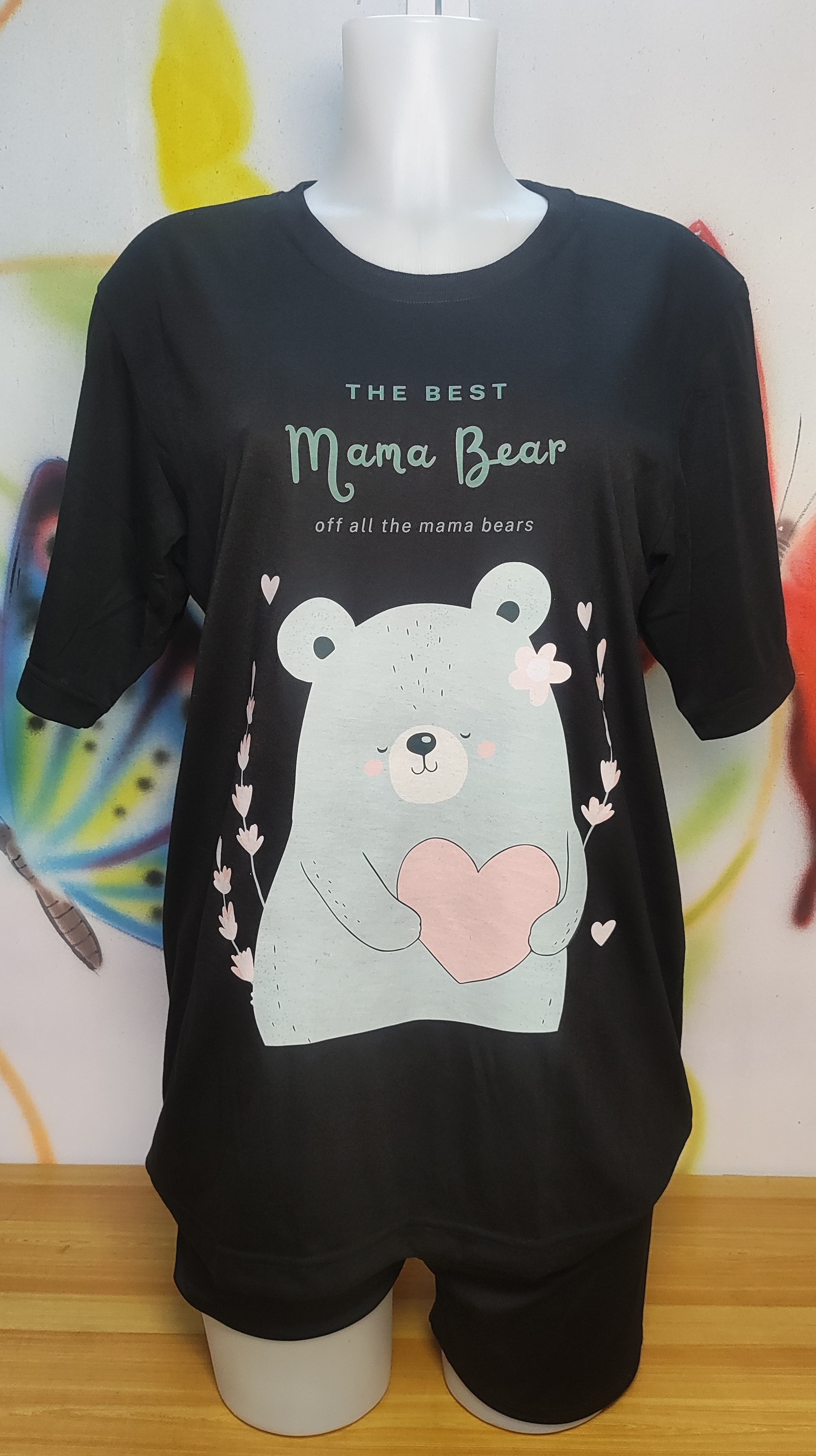 The Best Mama Bear Graphic Cotton Tee (Large)