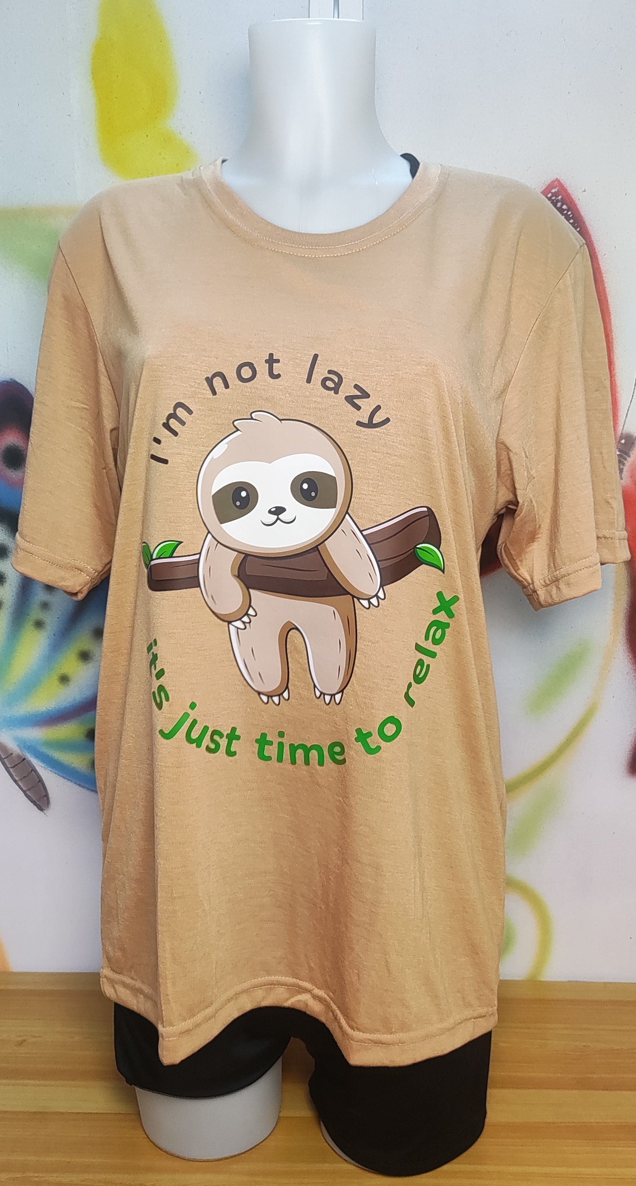 I'm Not Lazy it's just time to relax Graphic Cotton Tee (Large)