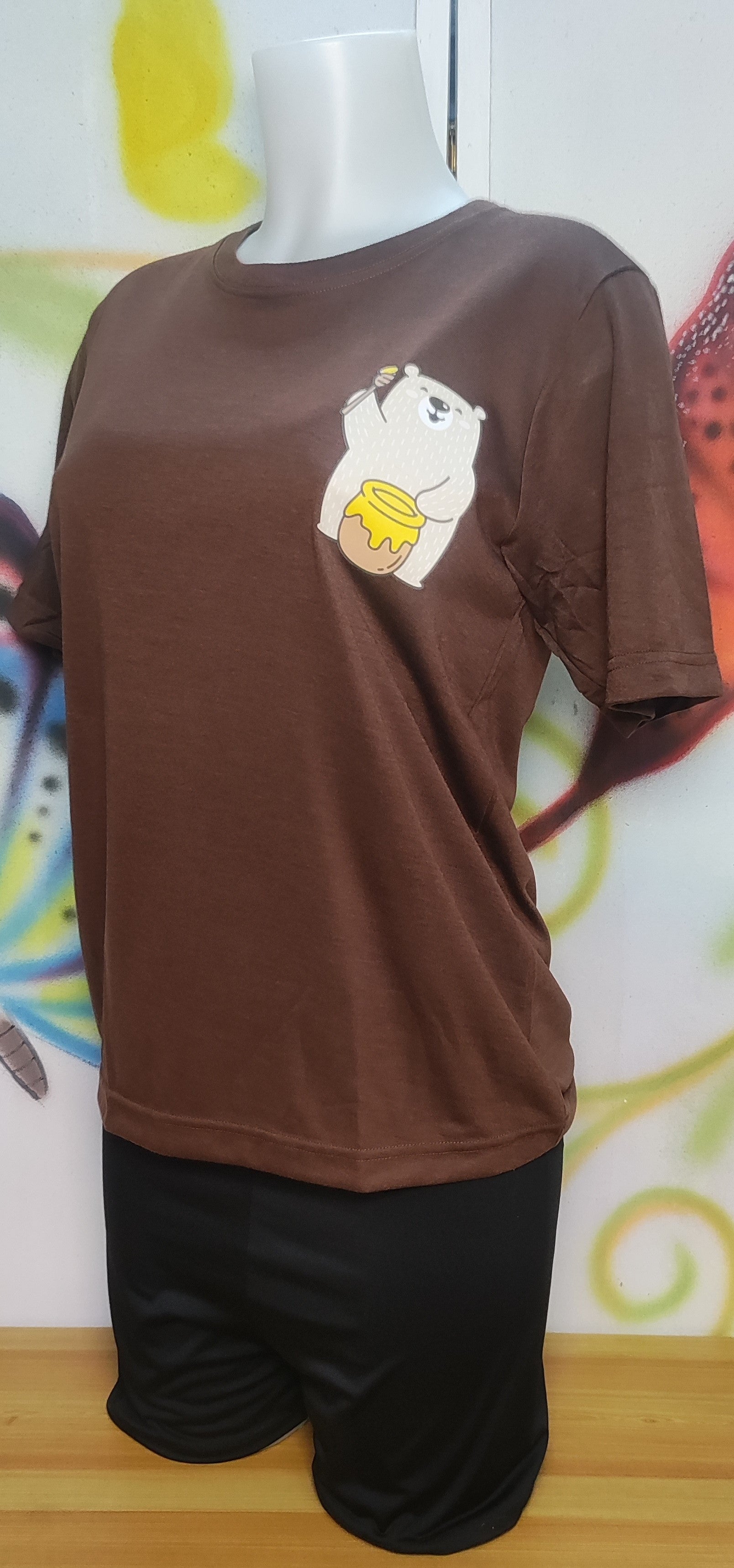 Bear with Honey Graphic Cotton Tee (Small)