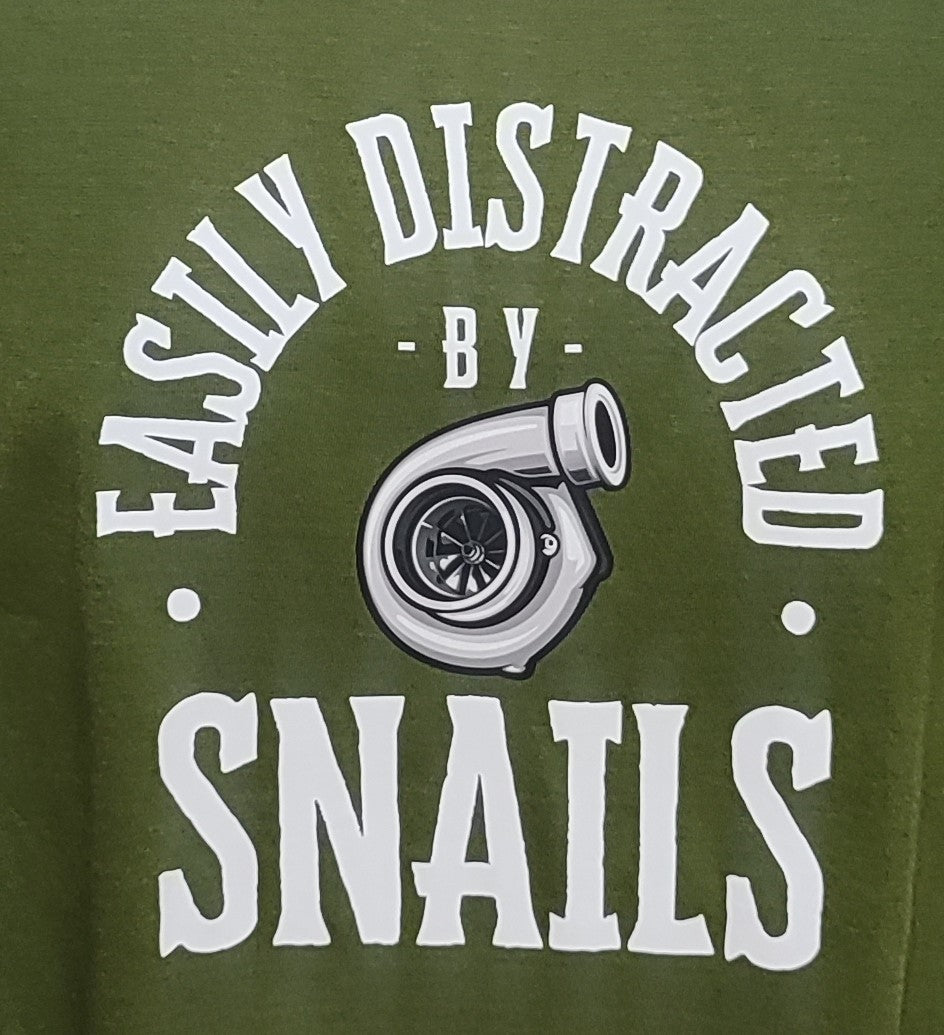 Easily Distracted By Snails Graphic Cotton Tee (Large)