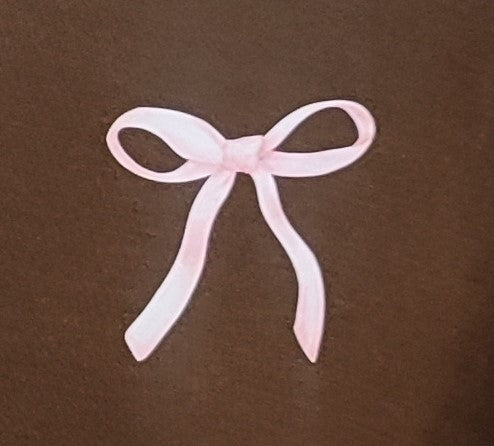 Pink Ribbon Choco Brown Graphic Cotton Tee (Medium)