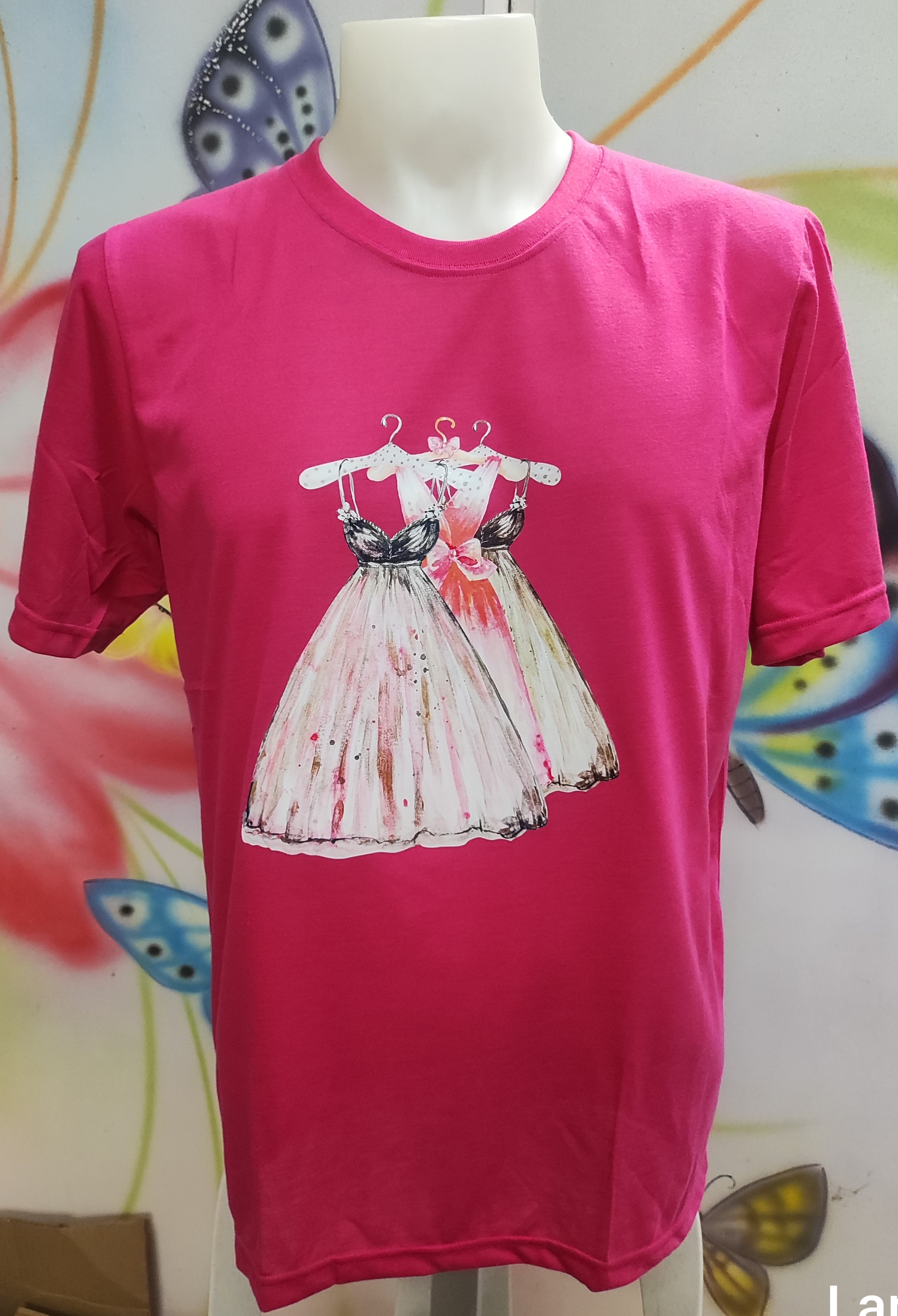 Girl Dress Graphic Cotton Tee (Large)