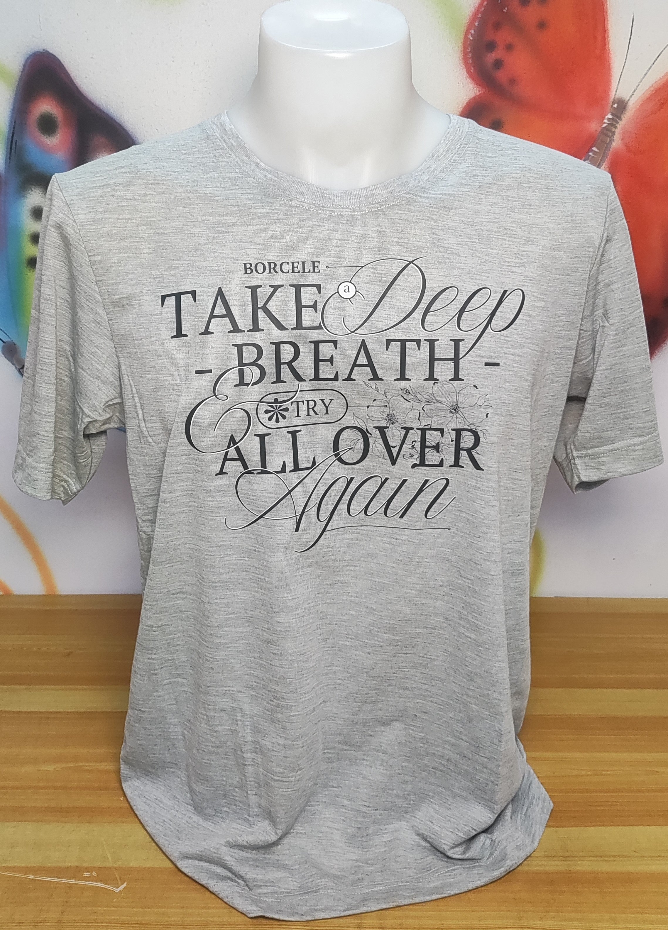 Take Deep Breath Try All Over Again Graphic Cotton Tee (Large)
