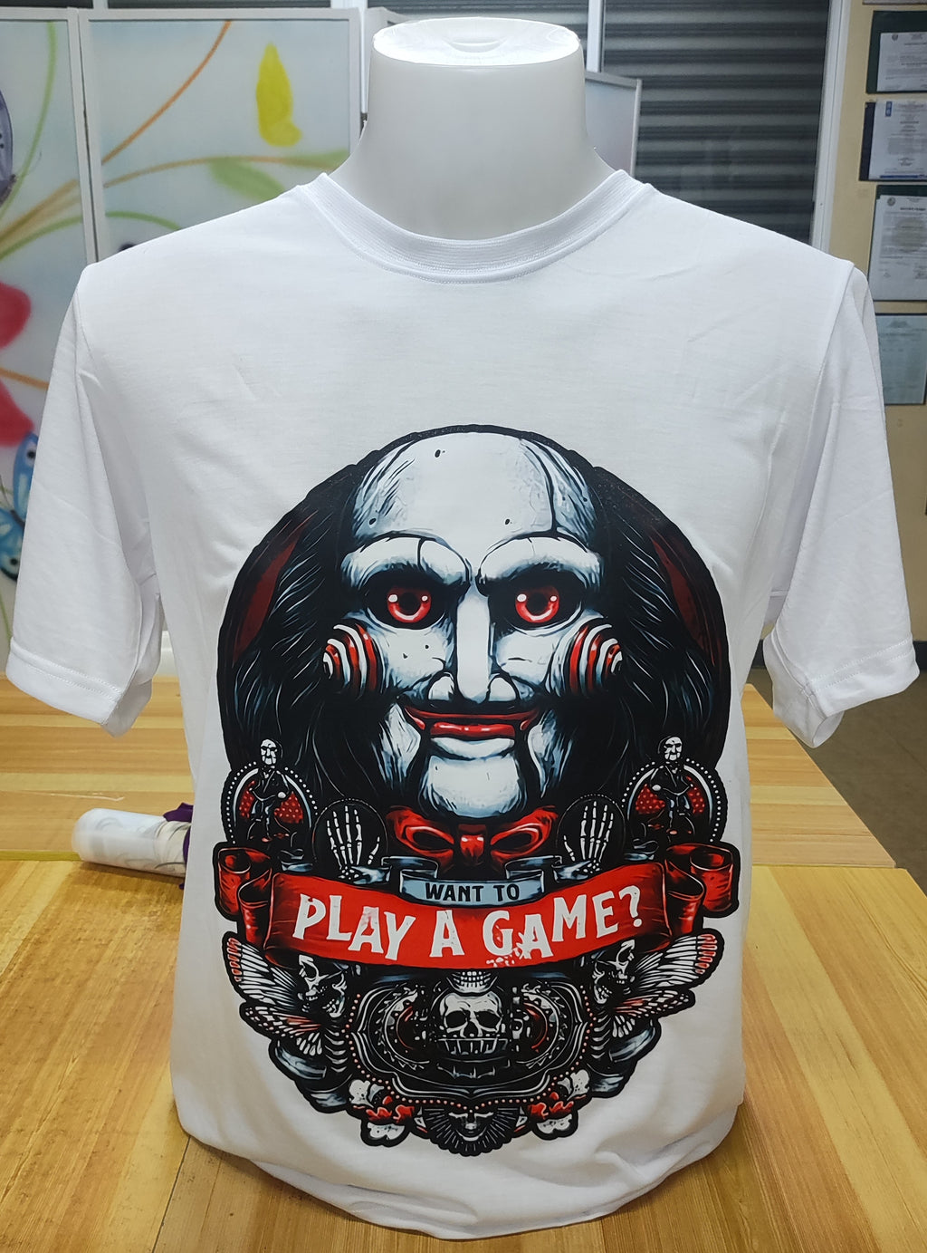 Want to Play a Game Graphic Cotton Tee (Large)