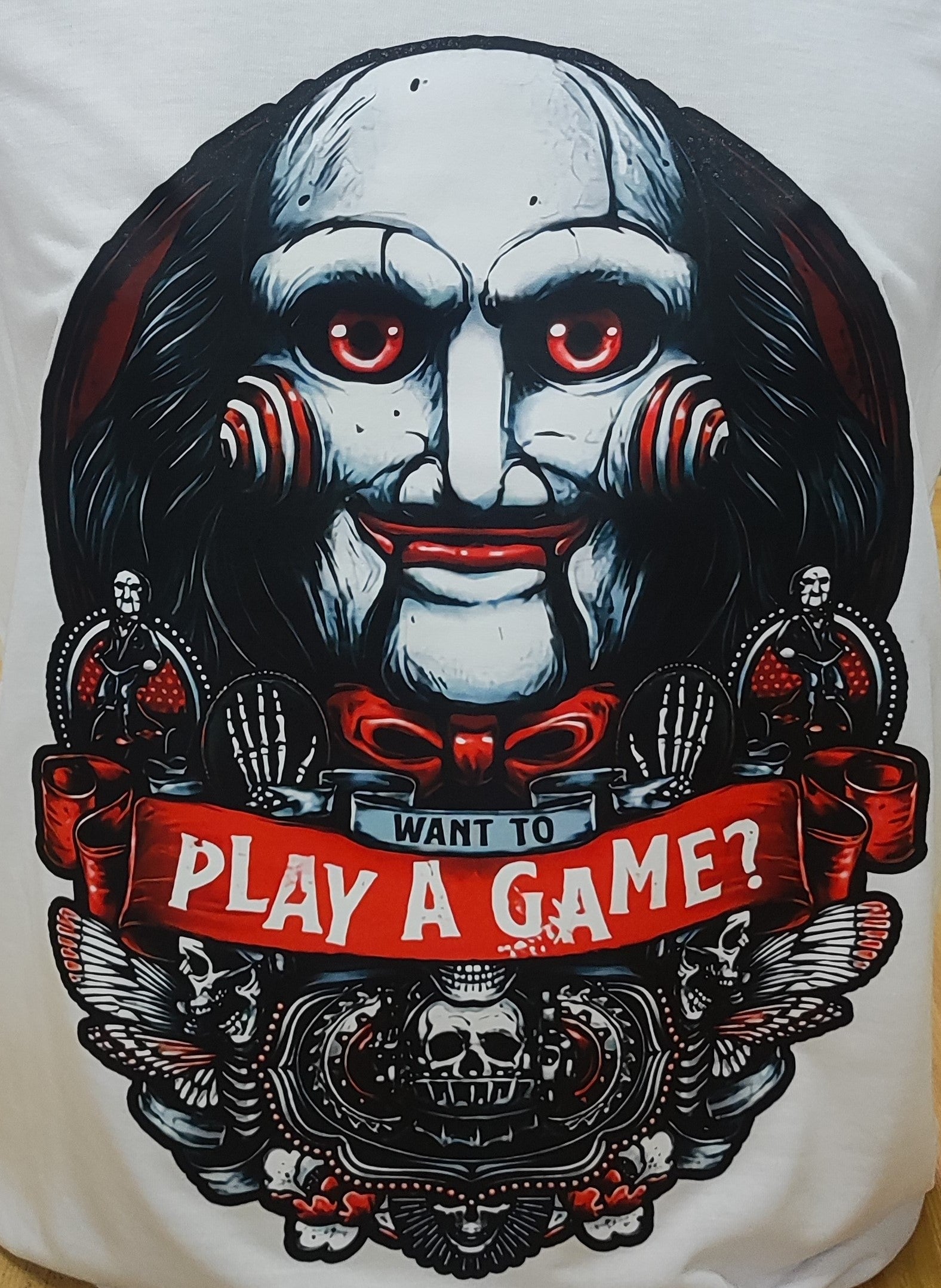 Want to Play a Game Graphic Cotton Tee (Large)