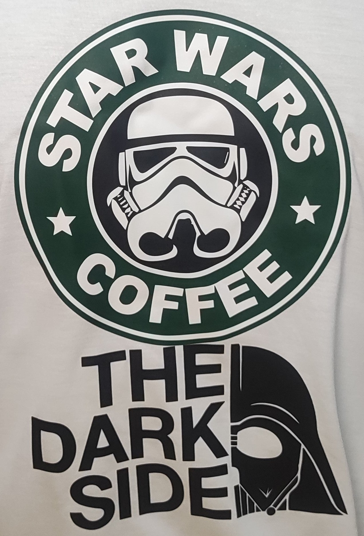 Star Wars Coffee The Dark Side Graphic Cotton T-shirt (Medium)