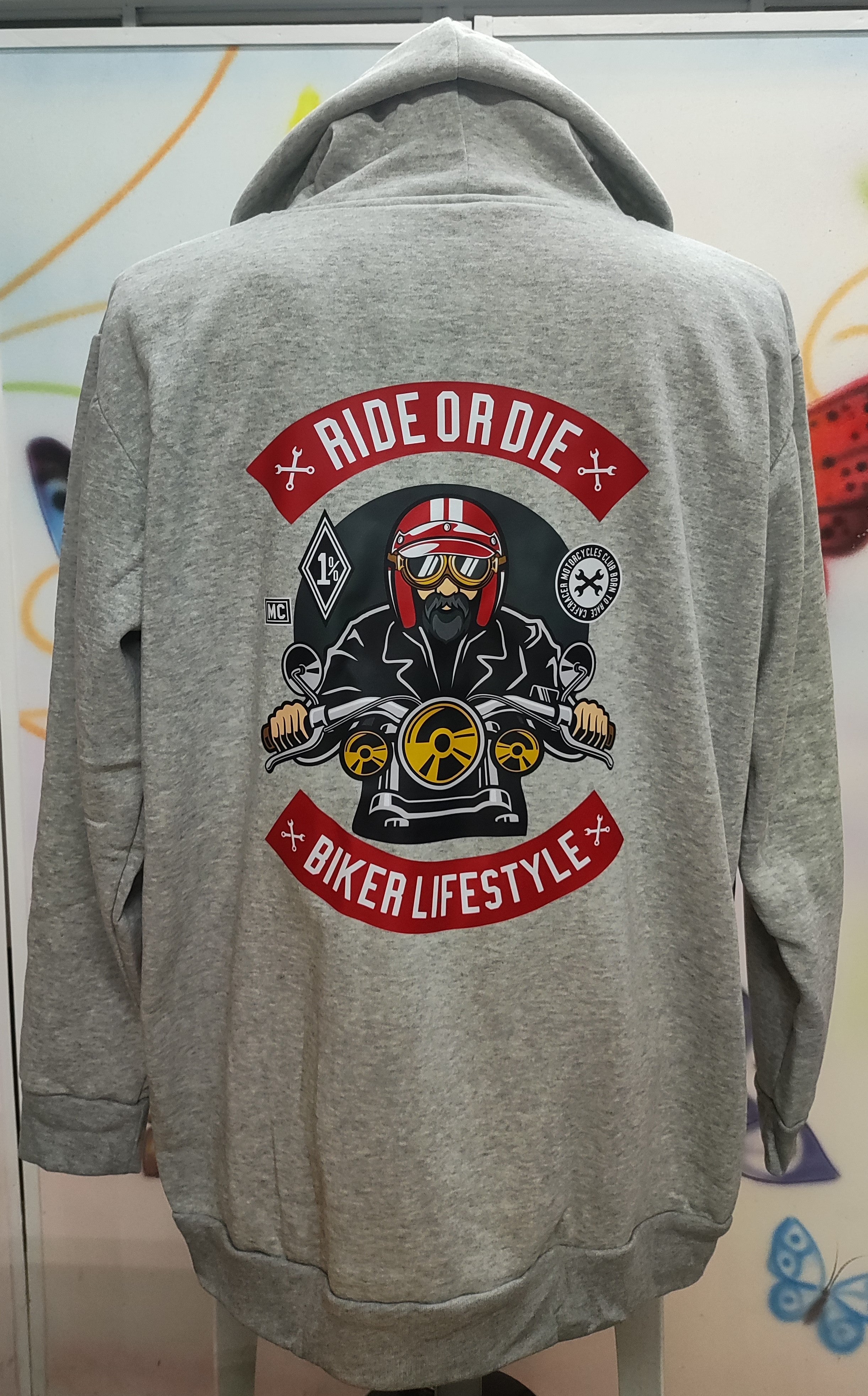 Ride or Die Graphic Hoodie (Free Size)