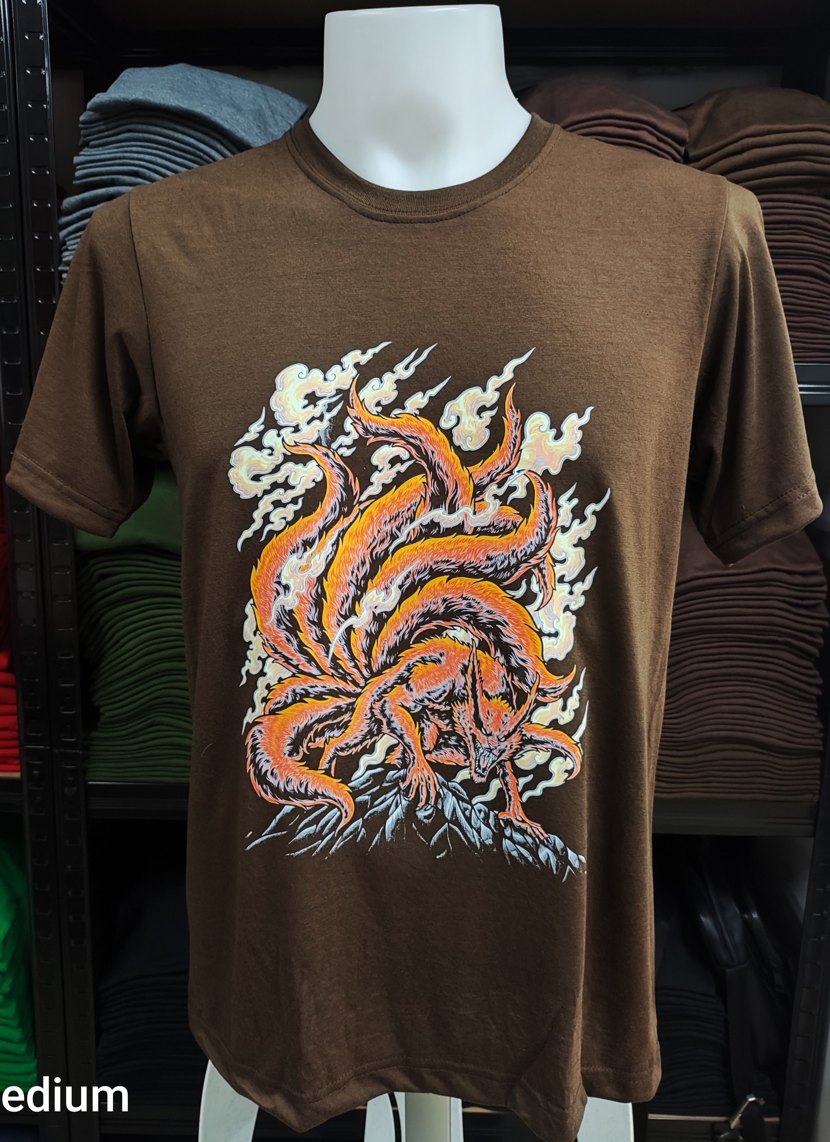 Nine tails Fox Graphic Cotton Tee (Medium)