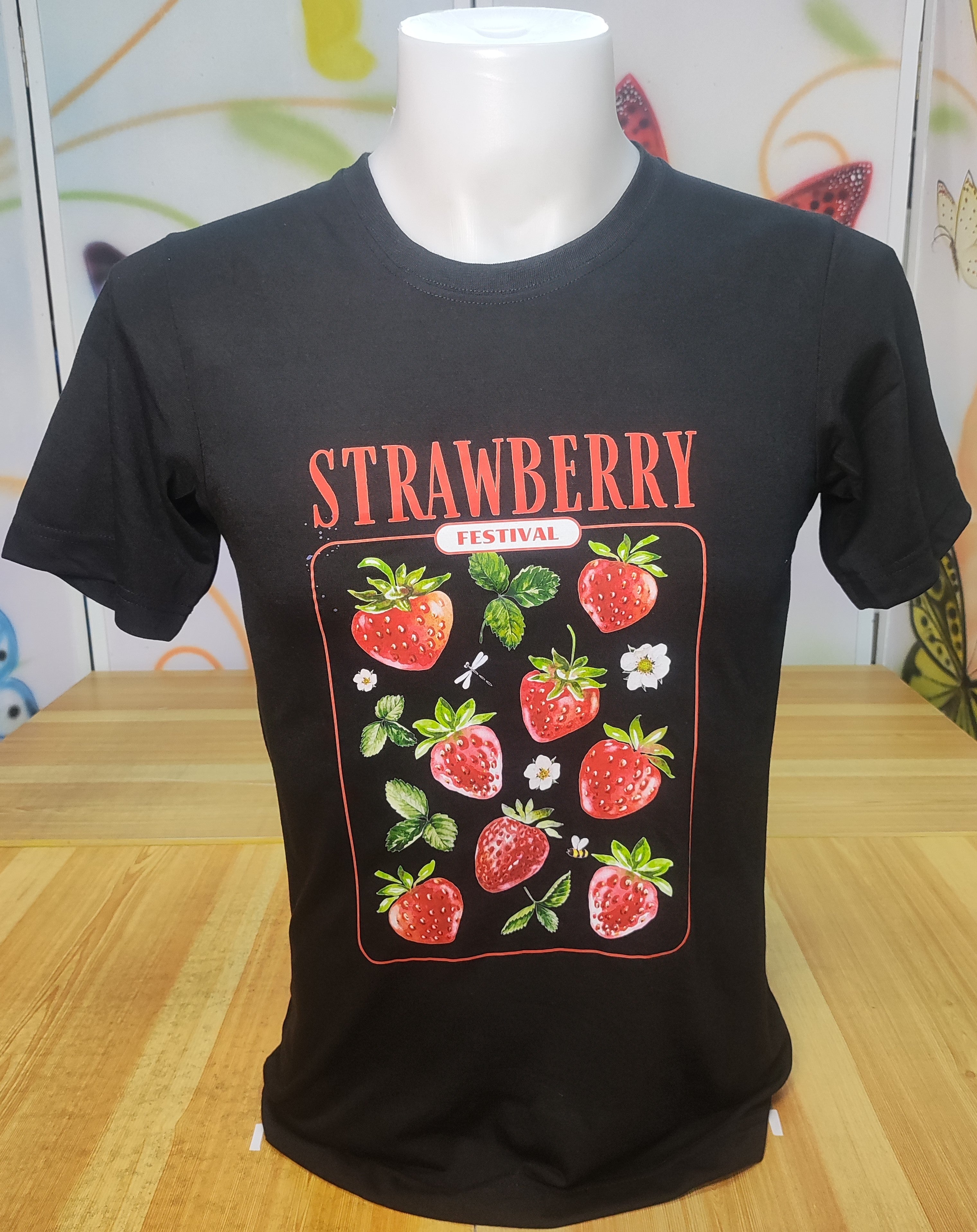 Strawberry Graphic Cotton Tee (Small)