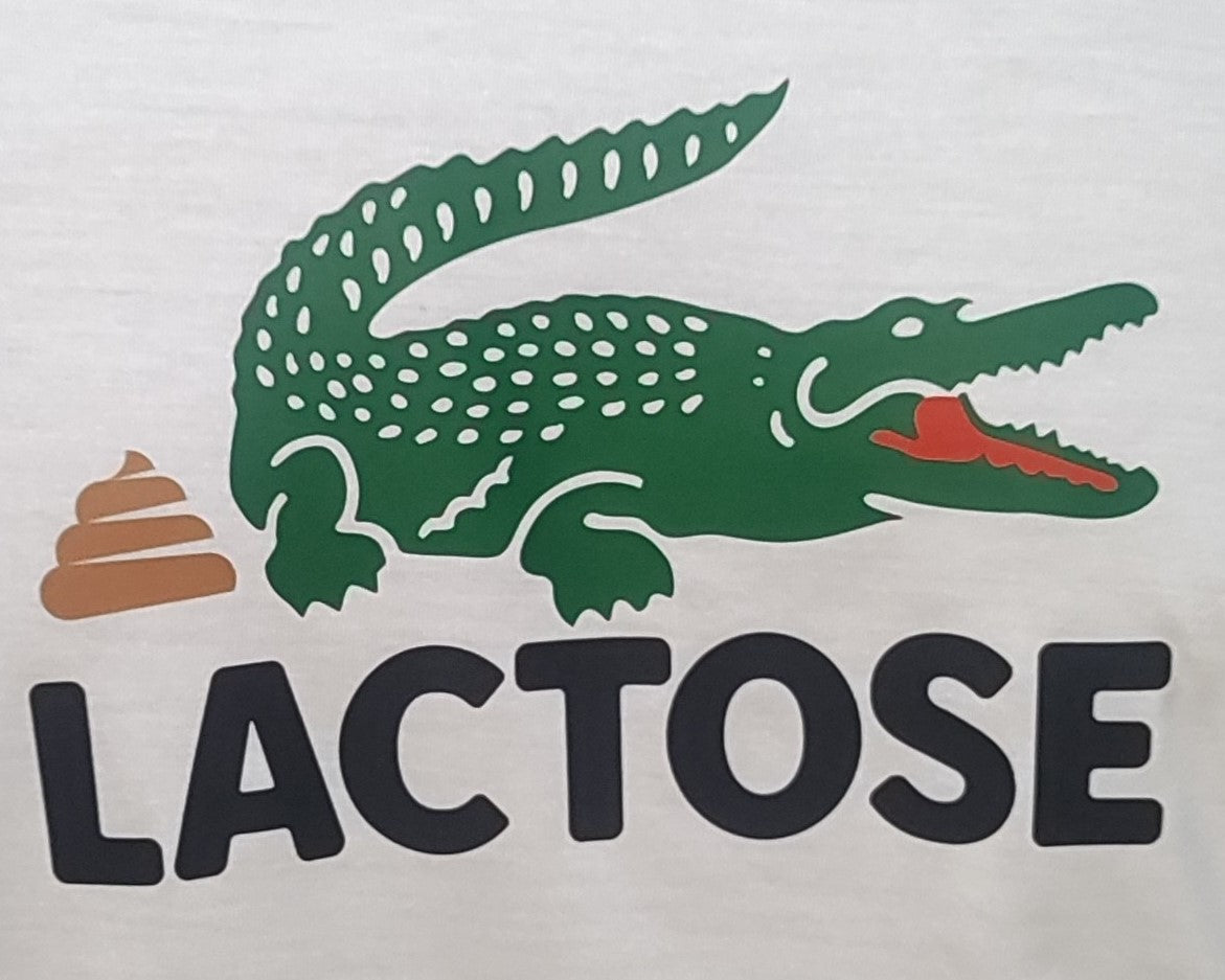 Lactoce Parody Brand Graphic Cotton Tee (Size Small)
