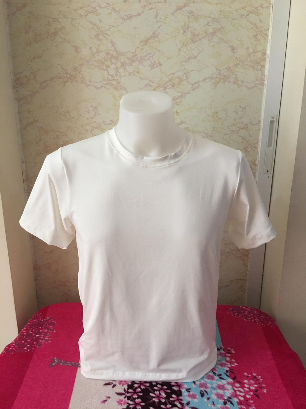 Plain T-Shirt Cotton Spandex Off White