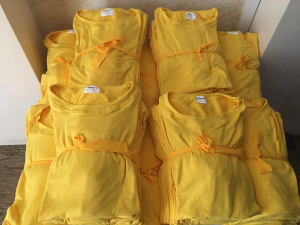 Plain T-Shirt Cotton Spandex Yellow
