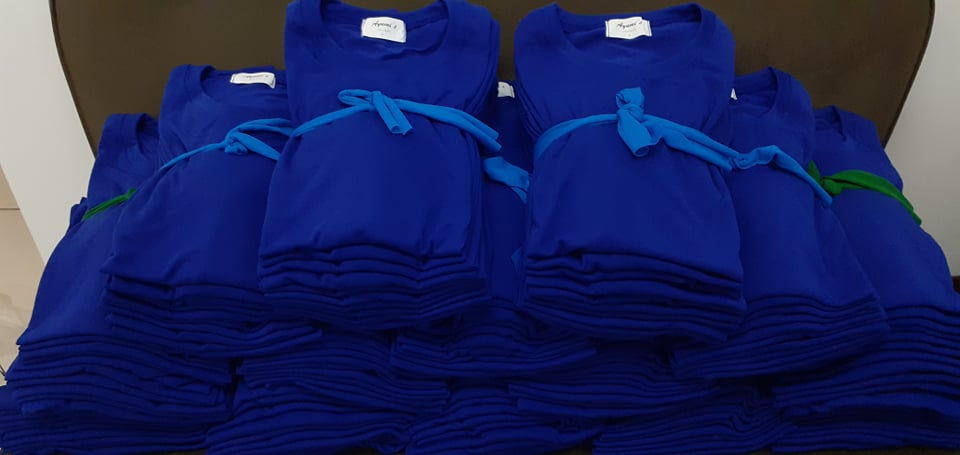 Plain T-Shirt Cotton Jersey Blue