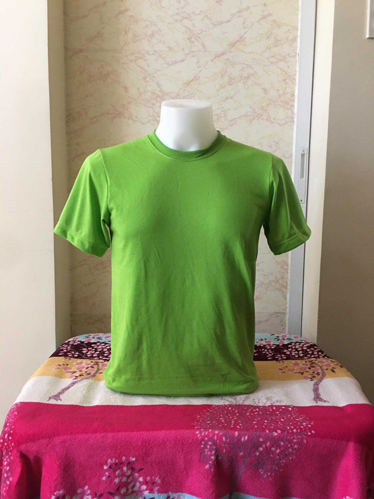 Plain T-Shirt Cotton Jersey Lime Green