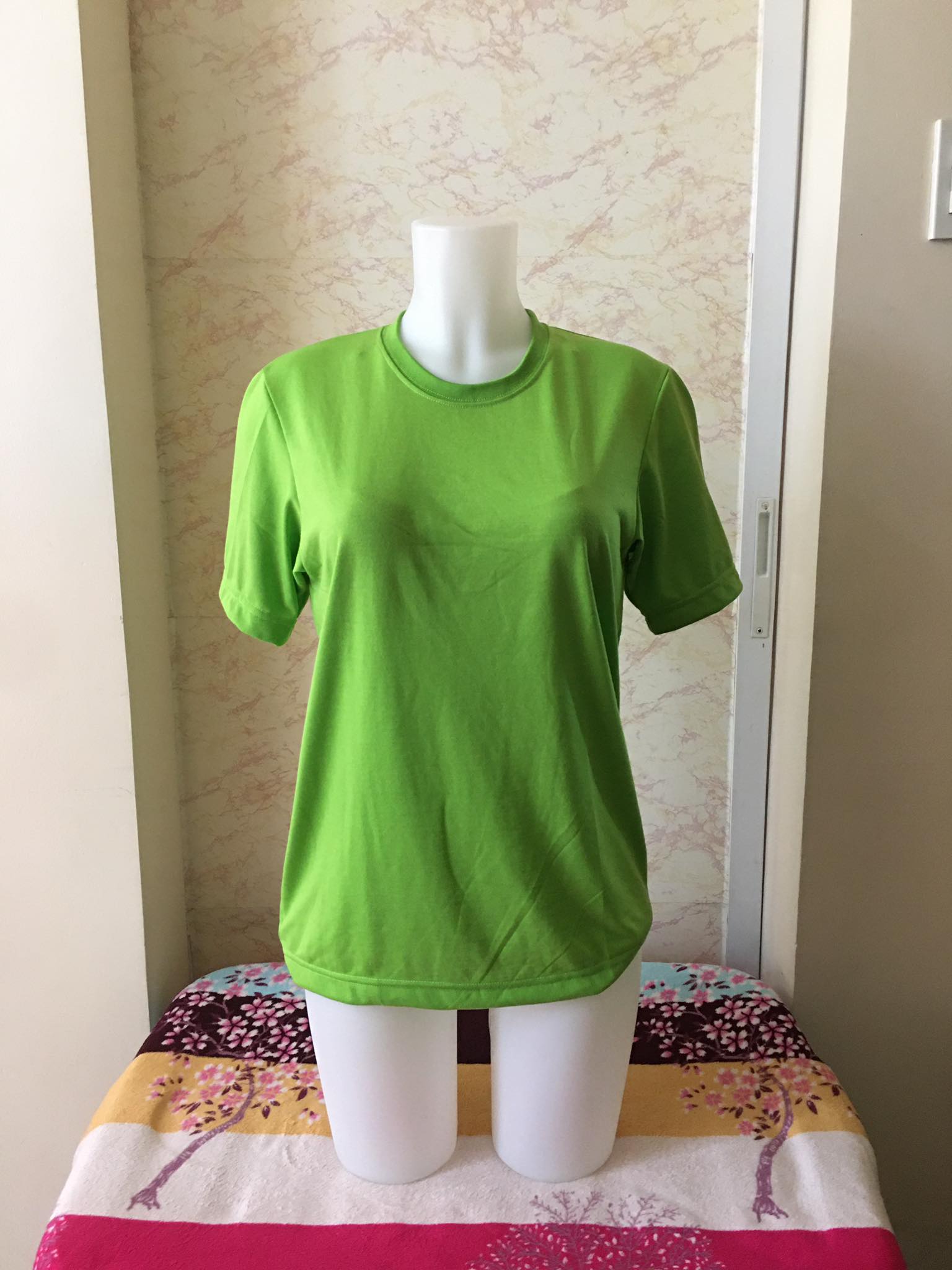Plain T-Shirt Cotton Jersey Lime Green