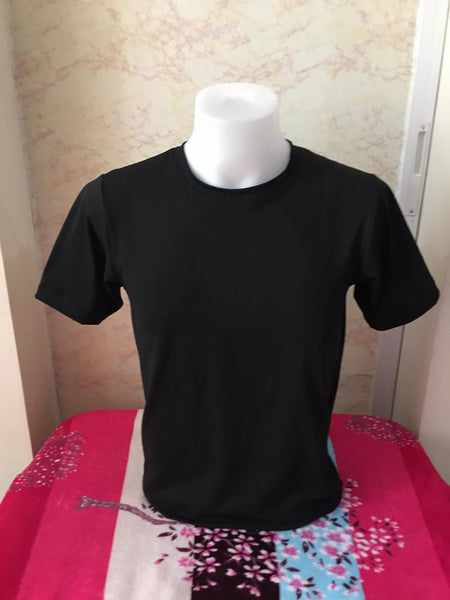 Plain T-Shirt Cotton Spandex Black