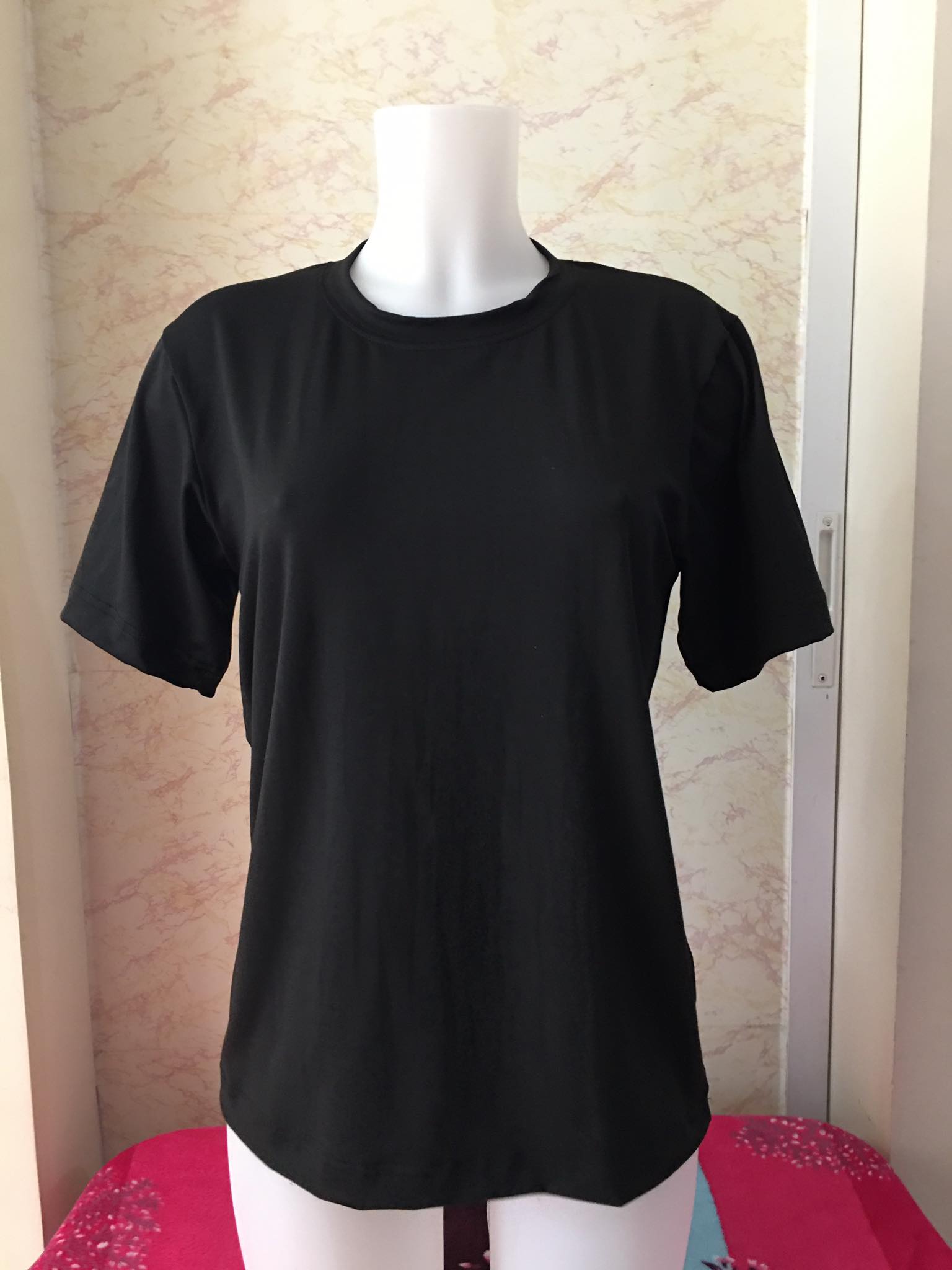 Plain T-Shirt Cotton Spandex Black
