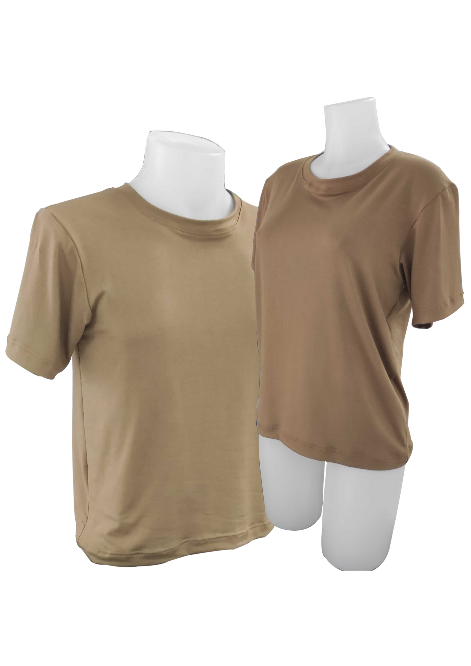 Plain T-Shirt Cotton Spandex Khaki