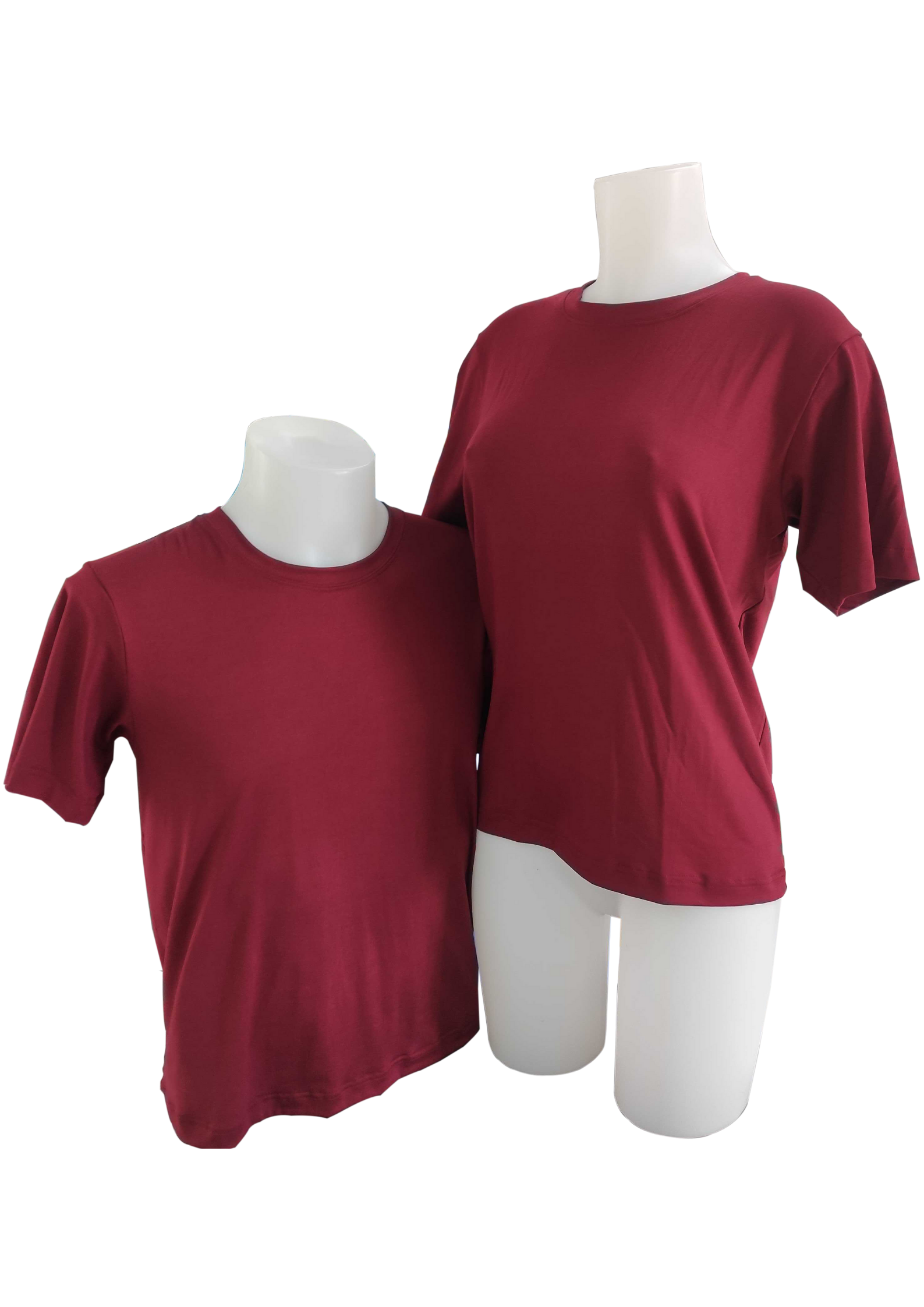 Plain T-Shirt Cotton Spandex Maroon