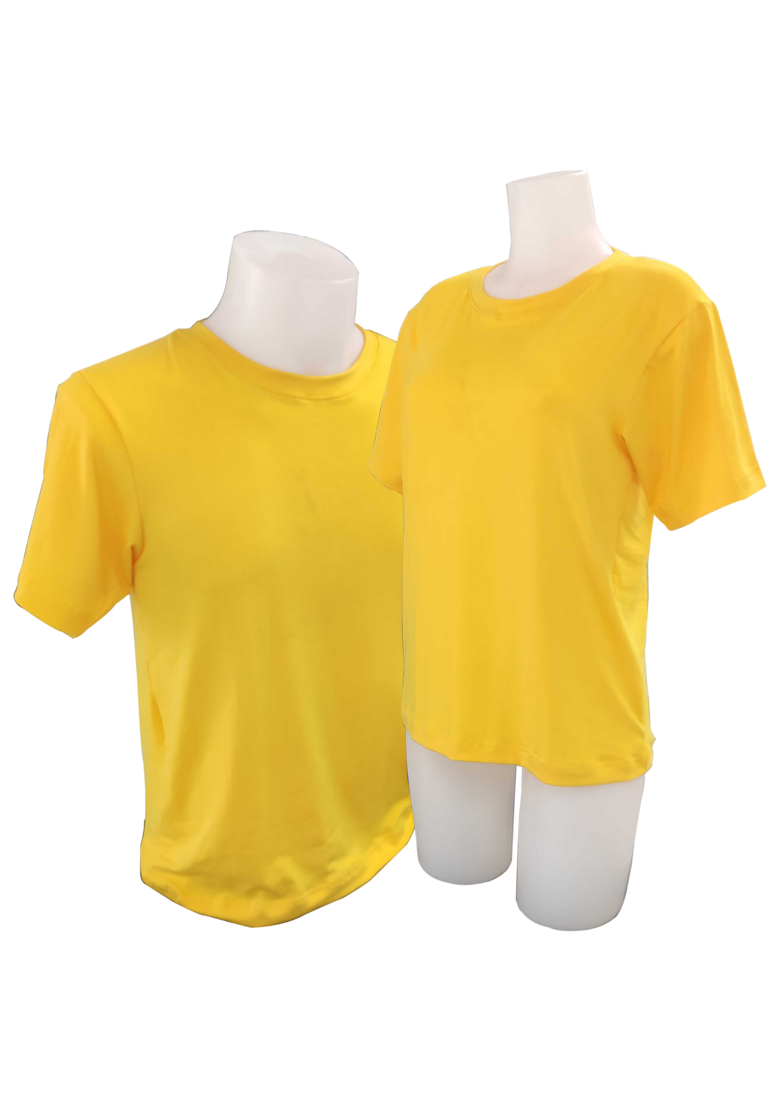 Plain T-Shirt Cotton Spandex Yellow