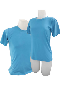 Plain T-Shirt Cotton Spandex Oasis Blue