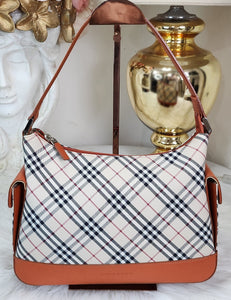 PRELOVED Burberry Checkered Orange Tote Bag