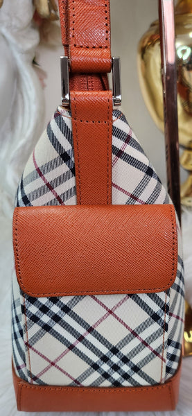 PRELOVED Burberry Checkered Orange Tote Bag