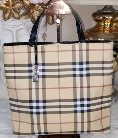 PRELOVED Burberry Checkered Tote Bag