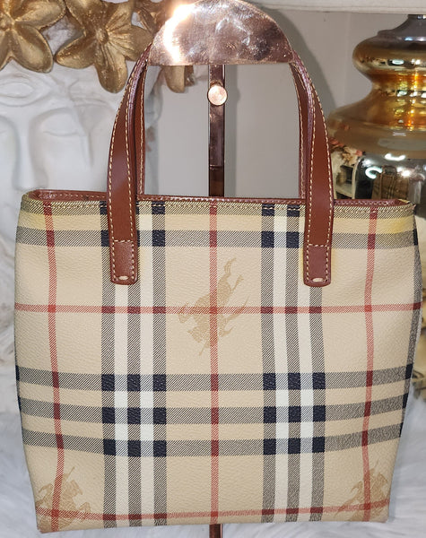 PRELOVED Burberry Vintage Checkered Mini Tote Bag