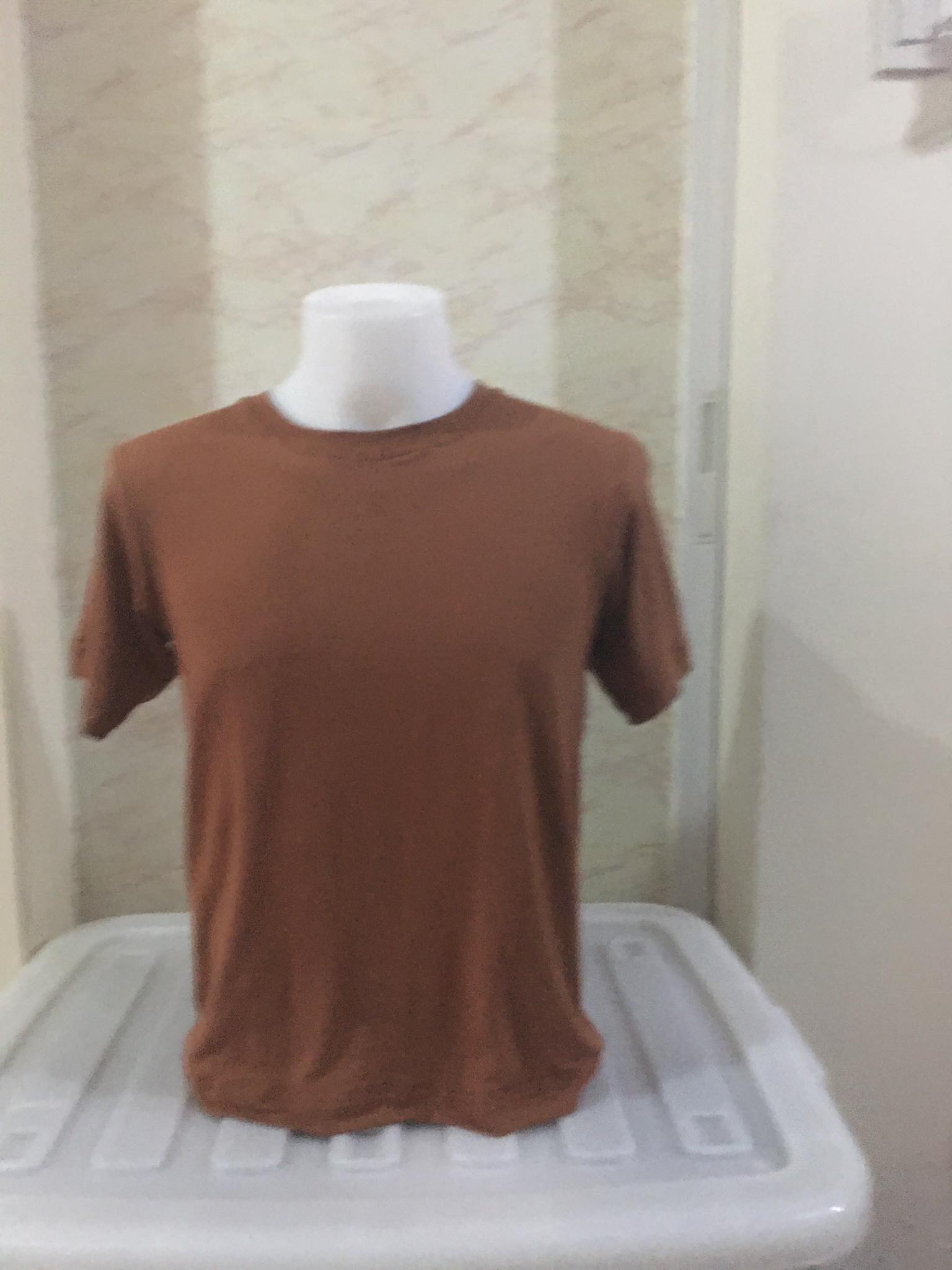 Plain T-Shirt Cotton Spandex Choco Brown