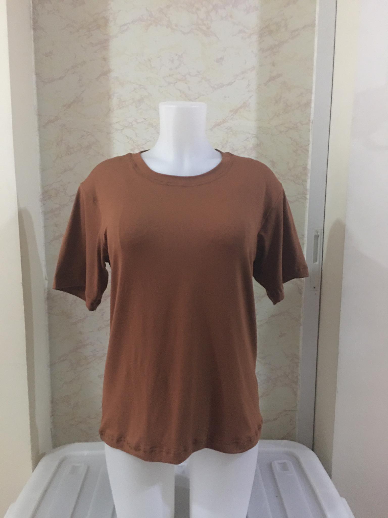 Plain T-Shirt Cotton Spandex Choco Brown