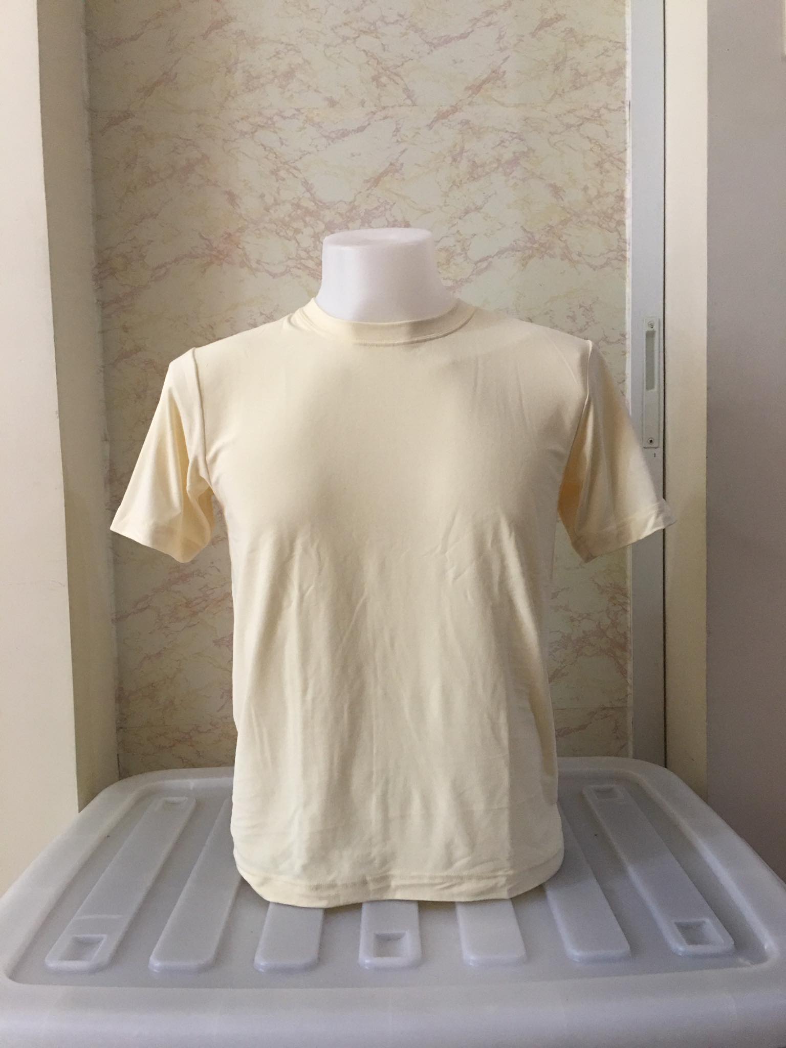 Plain T-Shirt Cotton Spandex Cream