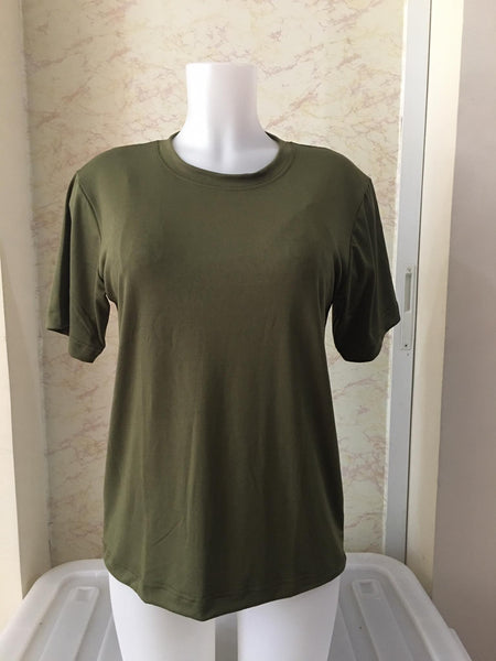 Plain T-Shirt Cotton Spandex Dark Green