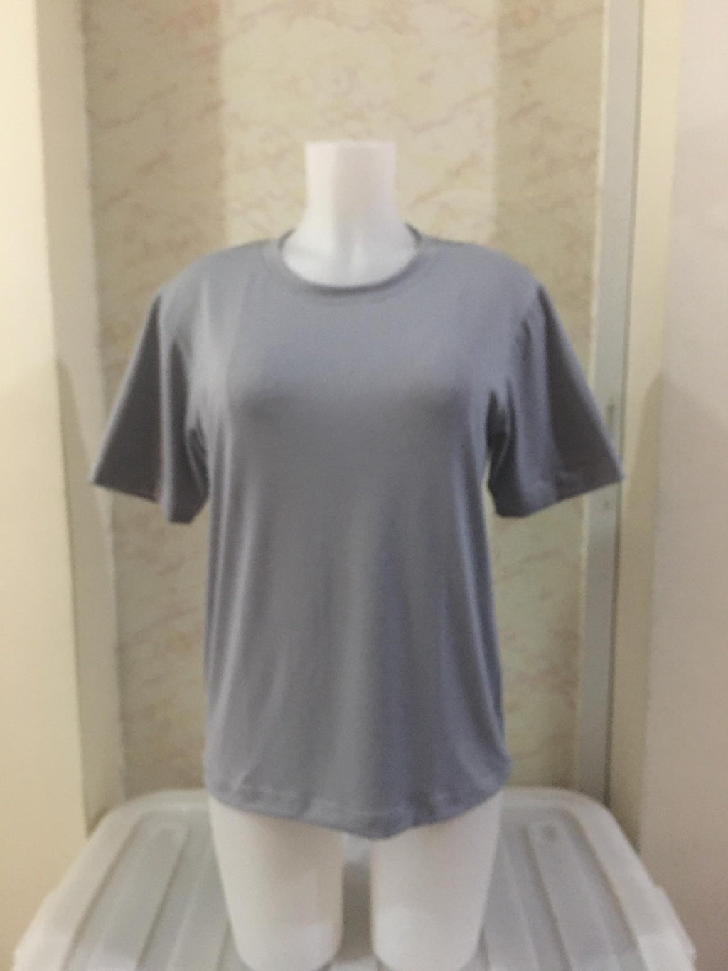 Plain T-Shirt Cotton Spandex Light Gray