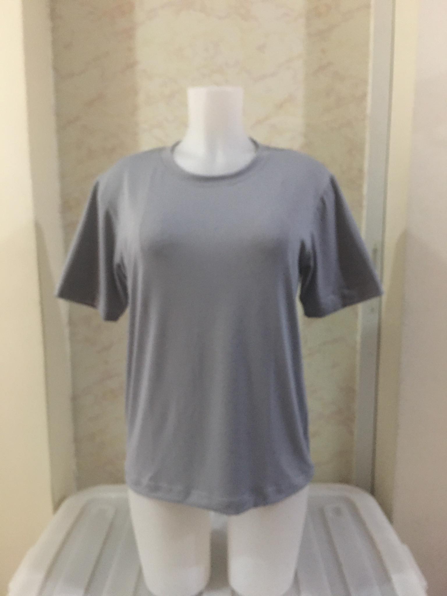 Plain T-Shirt Cotton Spandex Light Gray